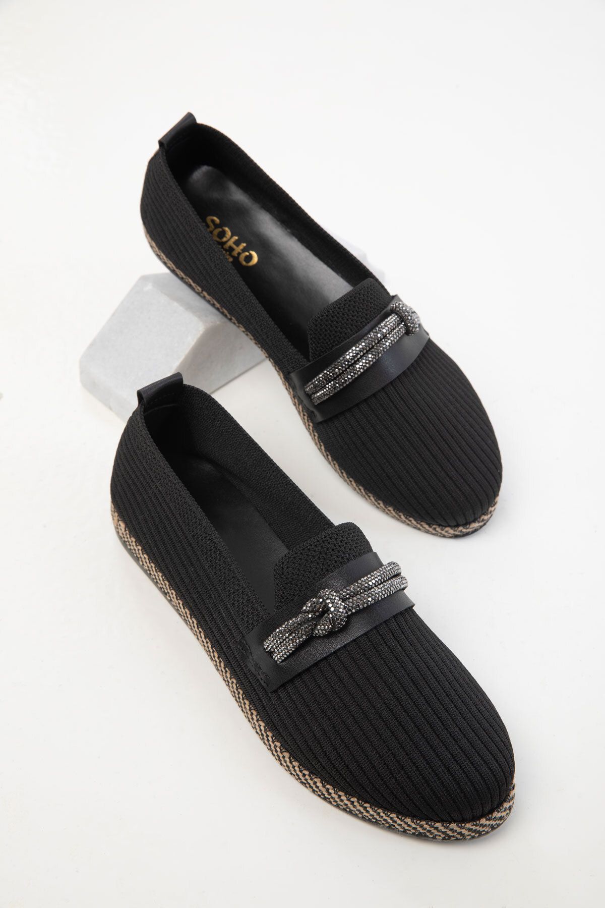 SOHO-Black Women's Loafer Shoes 20474 4