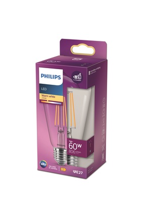 Philips LED Classic Şeffaf Filament Ampul 7W 806 Lumen 2700K Sarı Işık ST64 E...