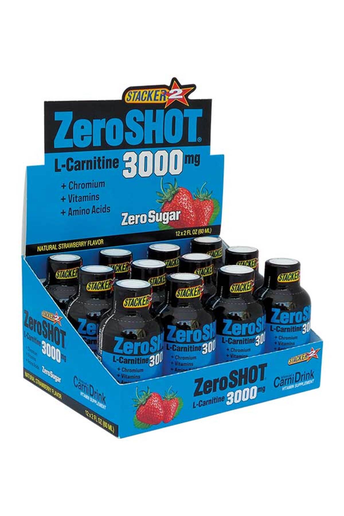 zero shot l carnitine nedir Zero Shot Çilek Aromalı L Karnitin 12×60 ml 3000 Mg L- Carnitine