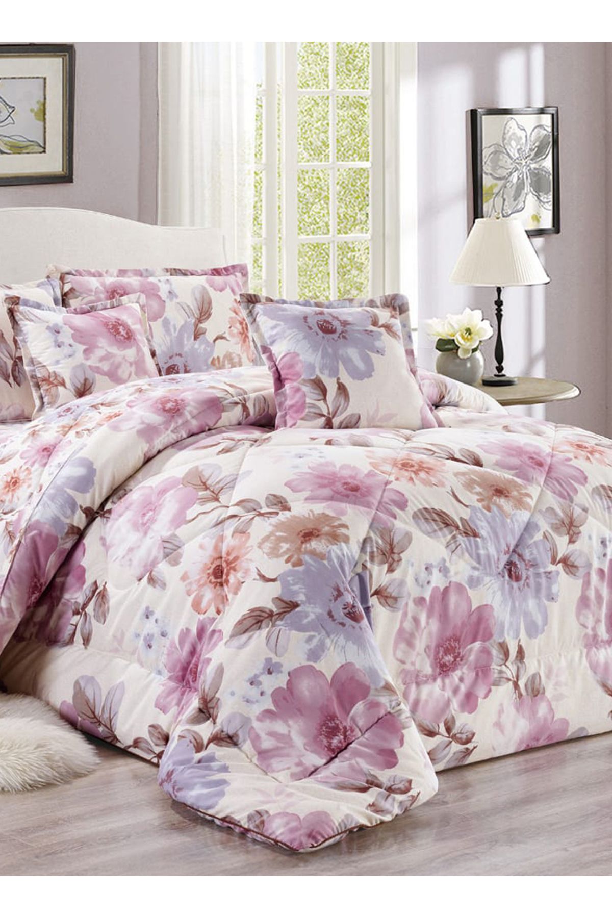 Generic-Comforter Set 4 Piece Single Size Elegant Bedspread Lightweight Comforter Suitable for All Seasons 4