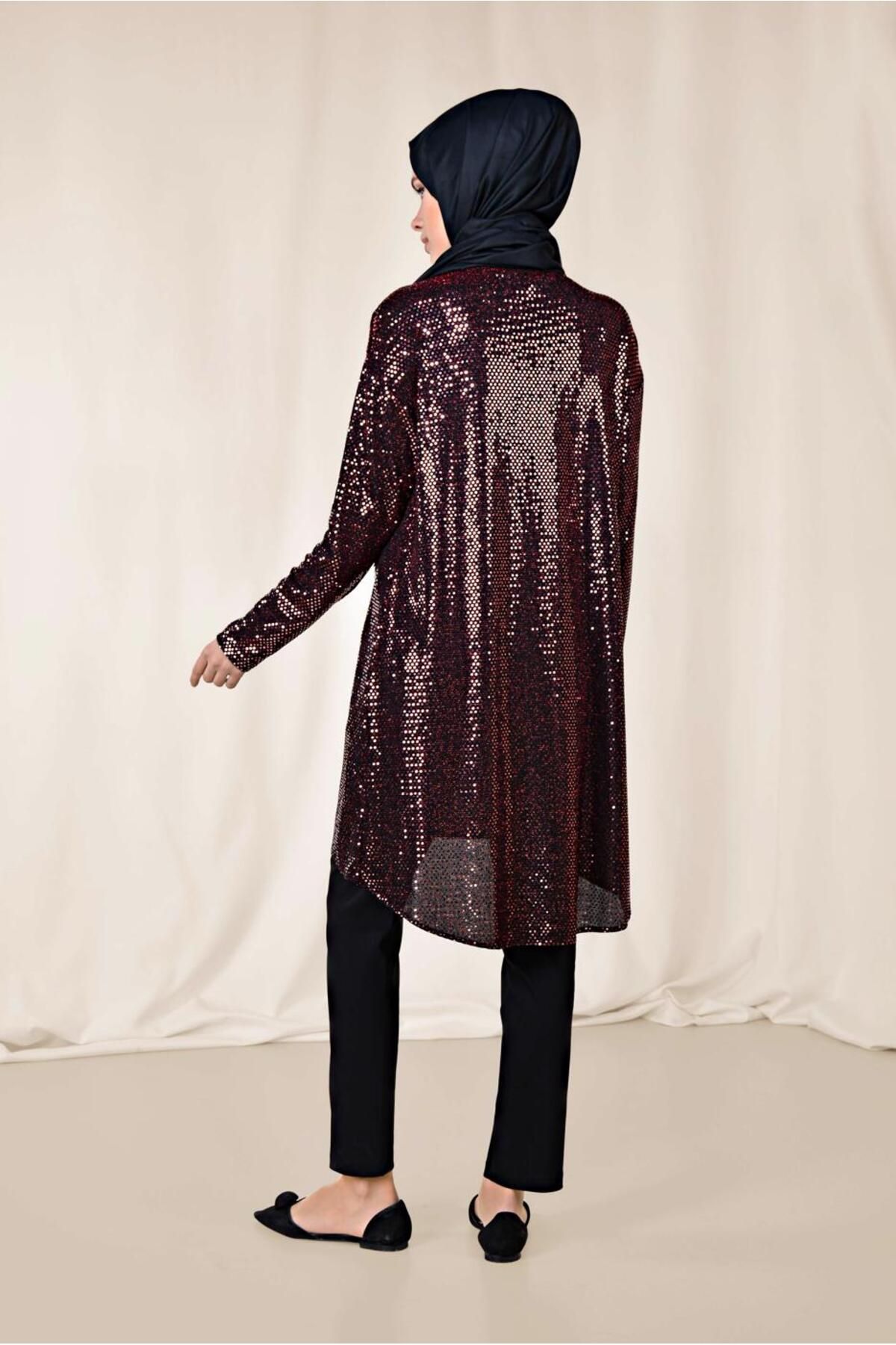 Alvina-4063 Model Sequin Tunic 3