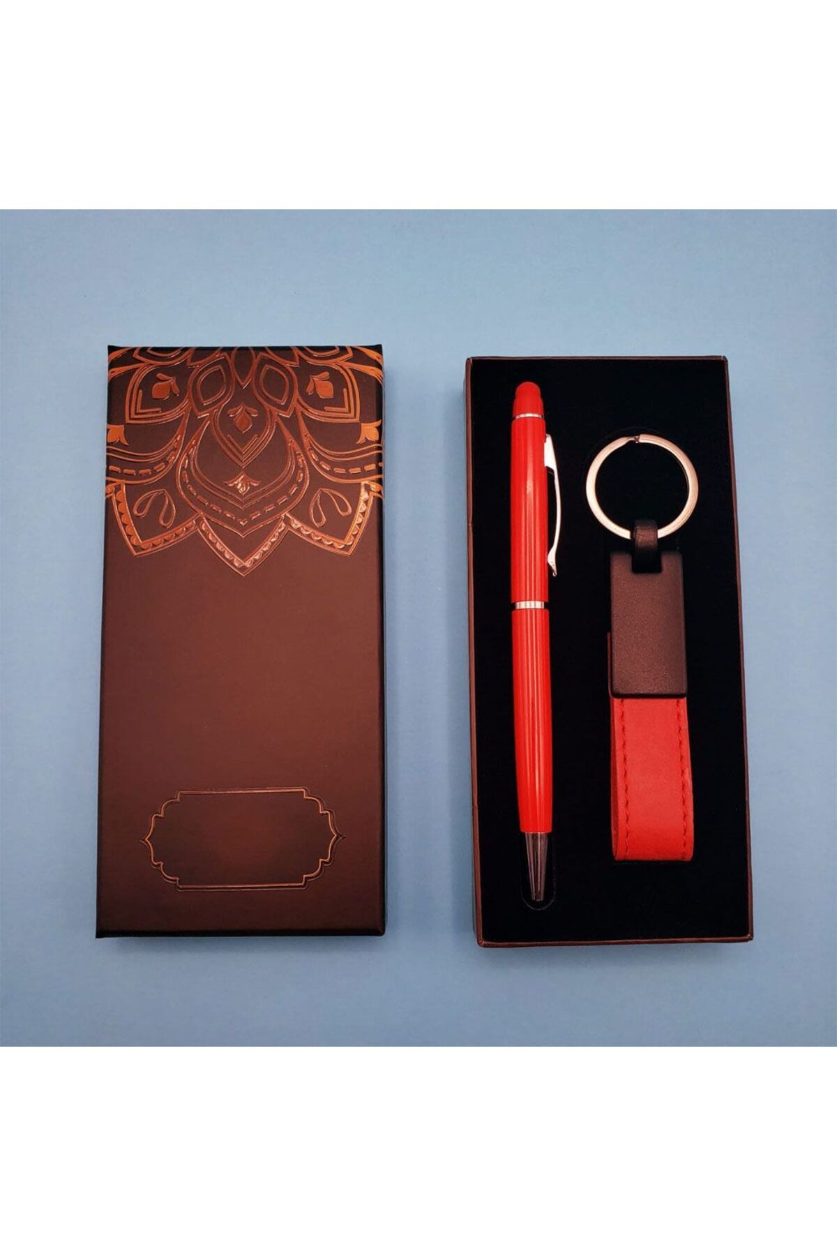 SAVA HOME COLLECTİON Kırmızı Anahtarlık Ve Kalem