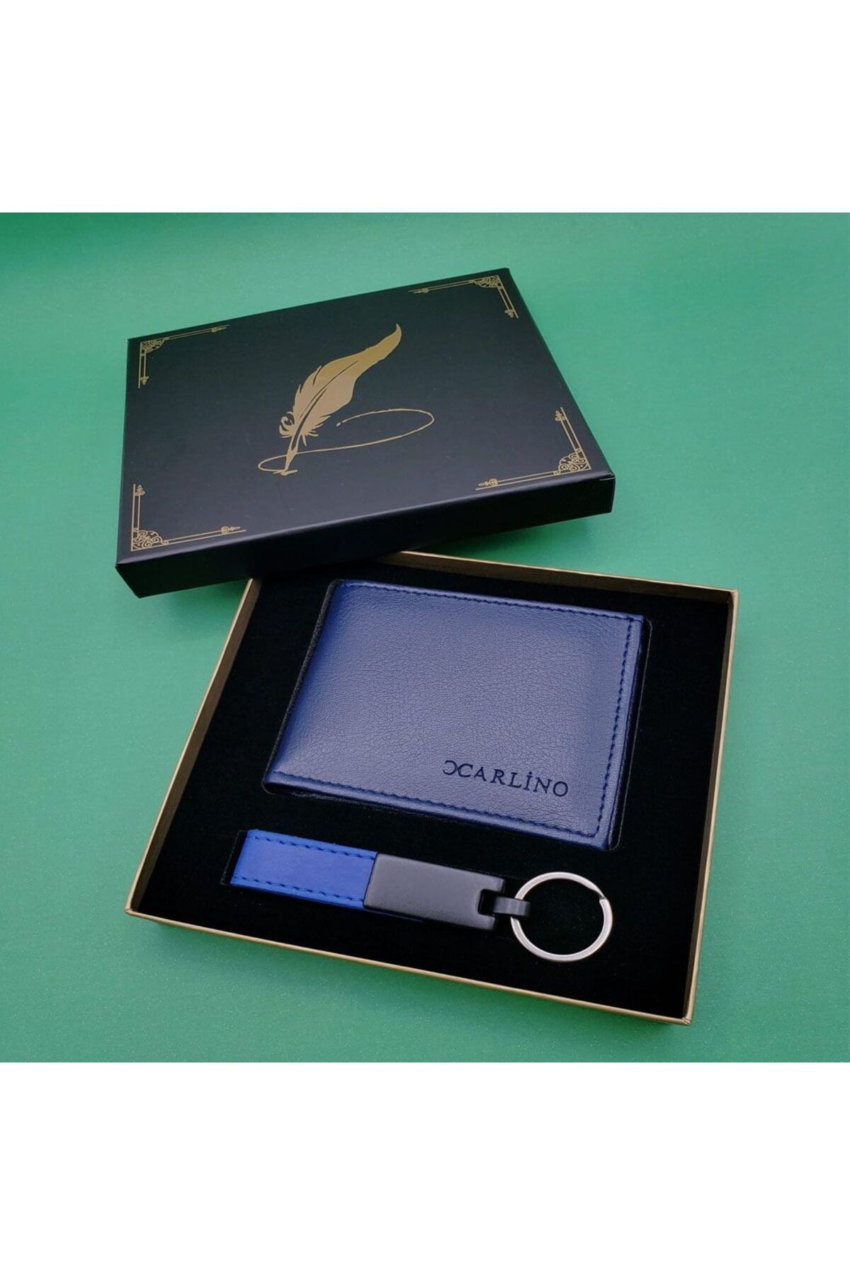 SAVA HOME COLLECTİON Mavi Cüzdan Anahtarlık Set
