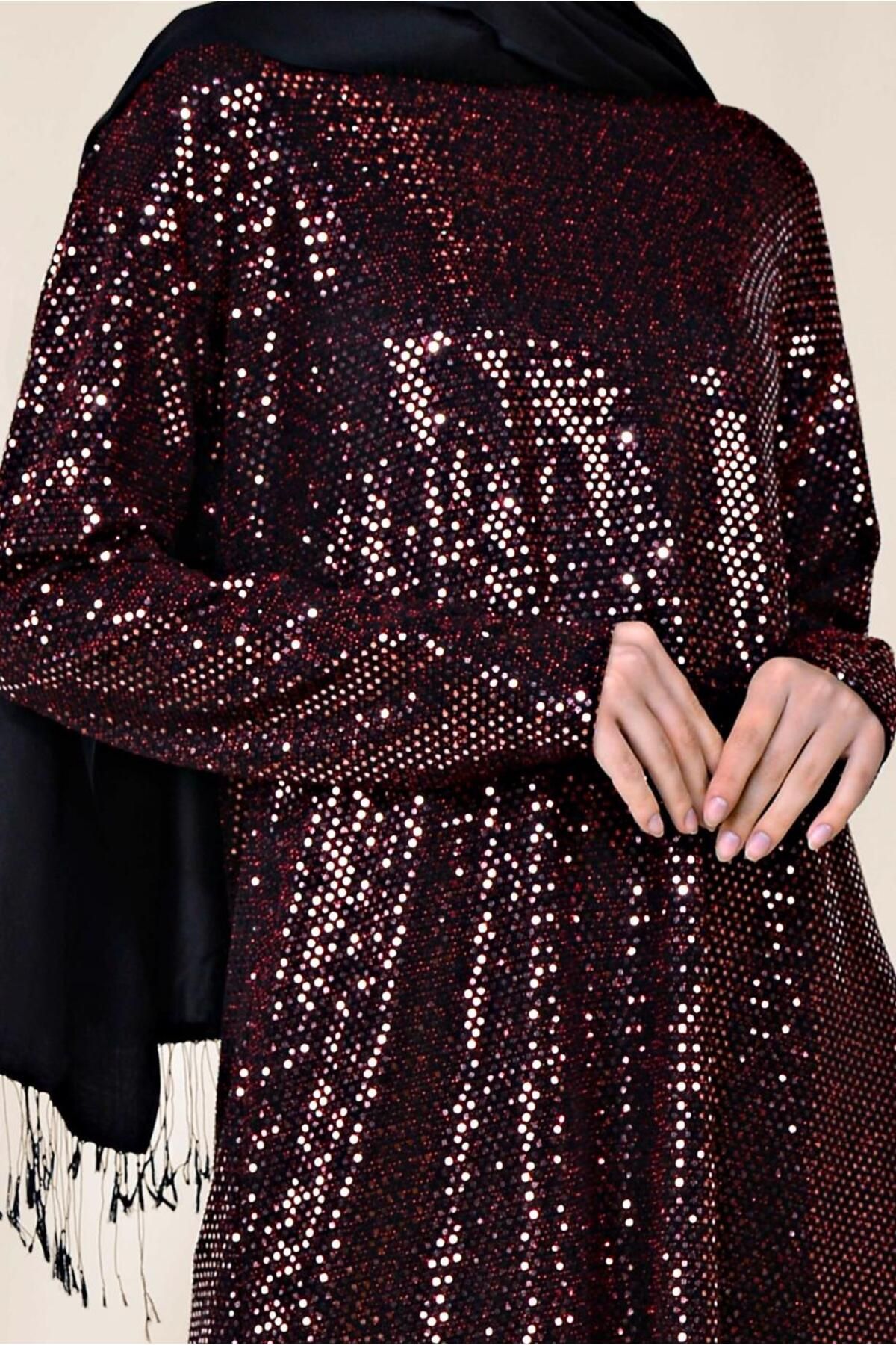 Alvina-4063 Model Sequin Tunic 4