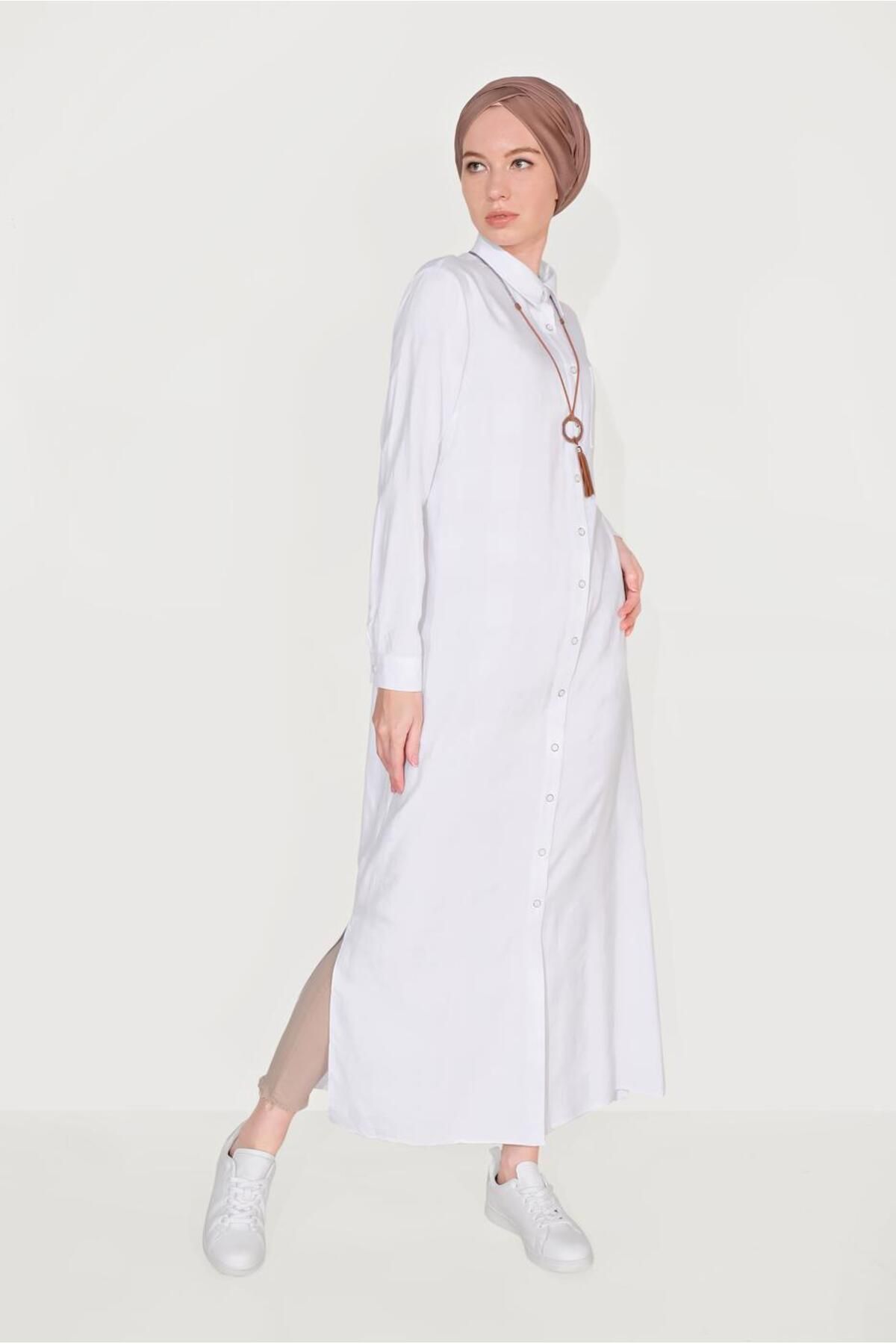 تونیک آستین کف 40709 دکمه دار Alvina