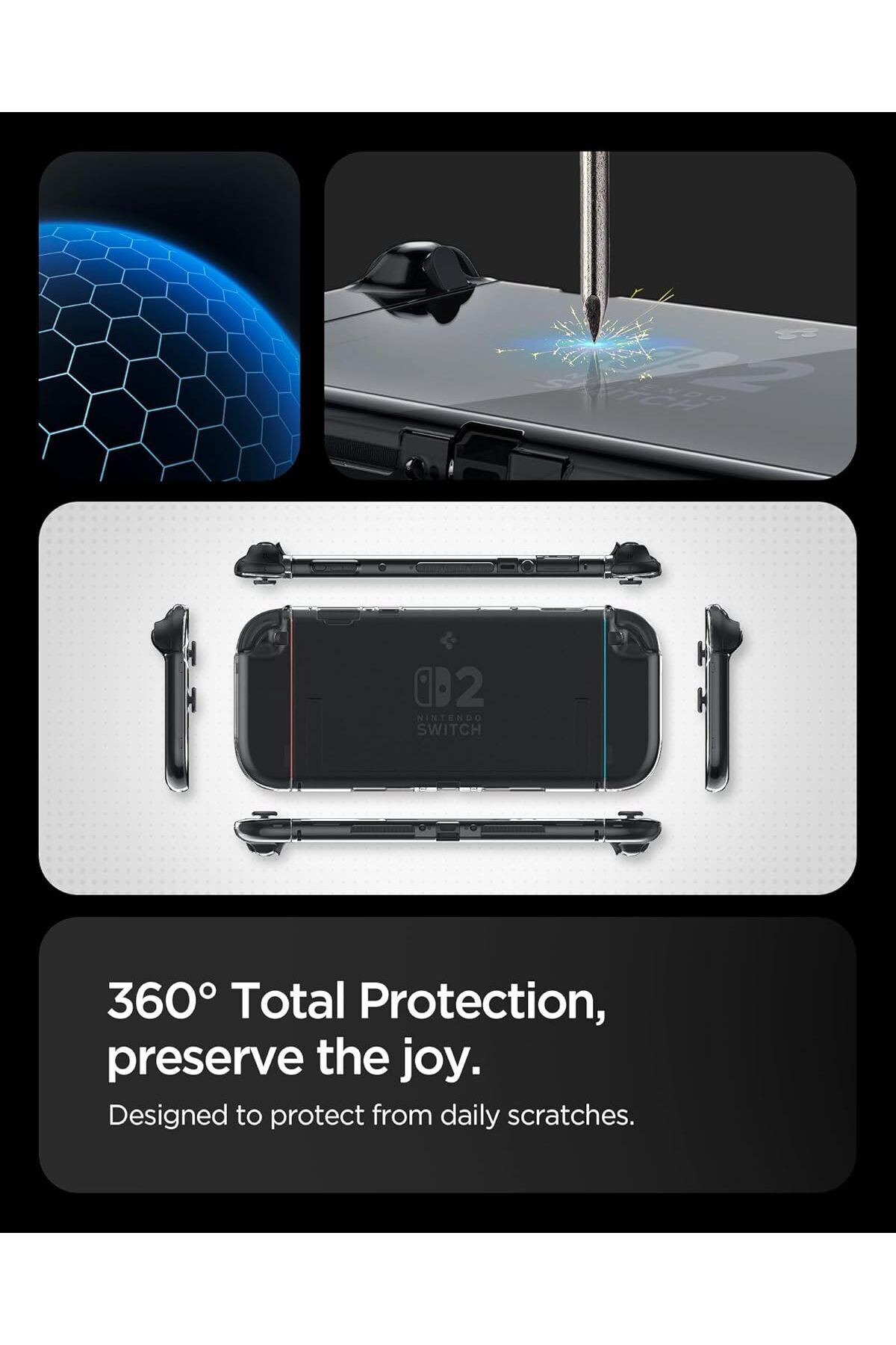 Spigen-Spigen Air Fit for Nintendo Switch 2 case (2025)Clear with Detachable Joy-Con - Crystal Clear 6