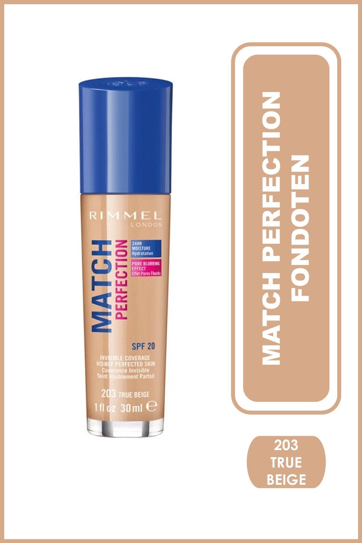 RIMMEL LONDON-Foundation - Match Perfection 203 True Beige 3614220954073 1