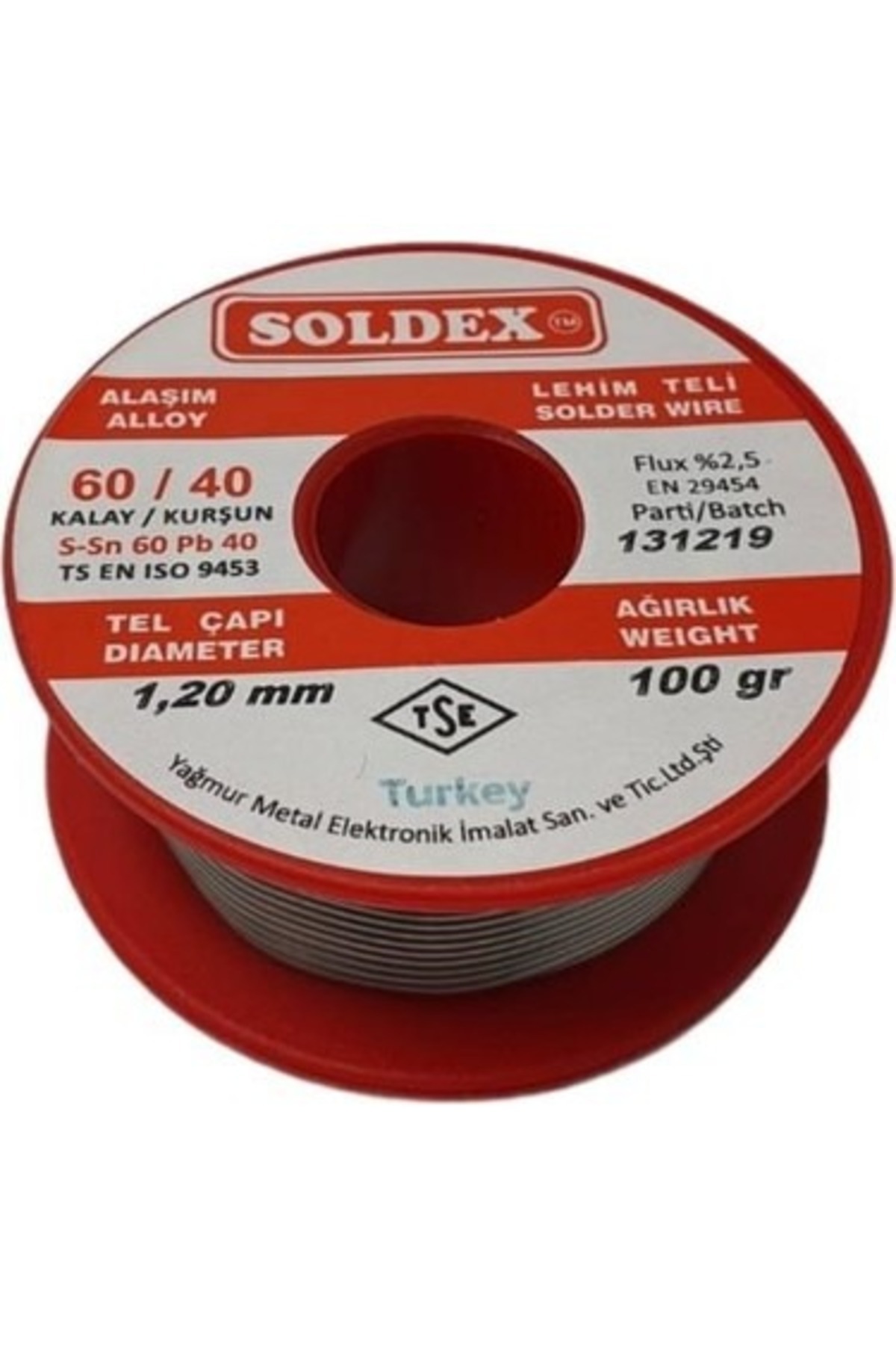 Soldex 1.2 MM 100 GR. LEHİM TELİ SN60 PB40