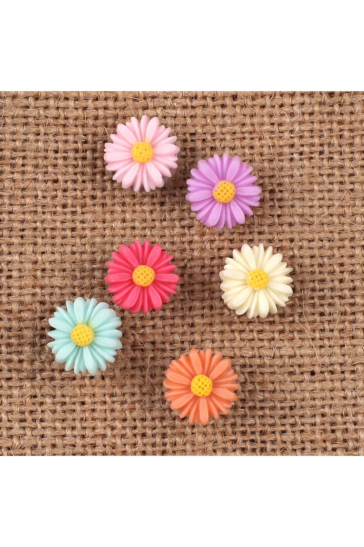 fulina-30 Pcs Flower Pins, Colourful Flower Thumbtacks for Photo Wall, Office or Home Use 5