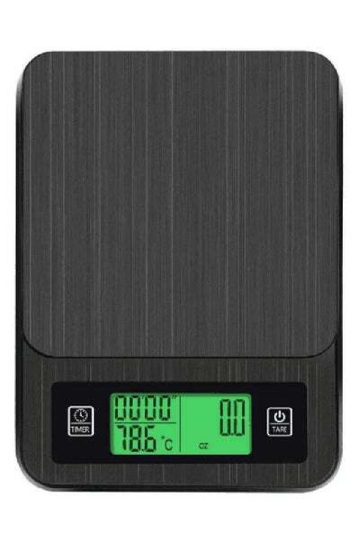 HALAMODO-Electronic Timer Scale Thermometer With Digital LCD Display Black 200x145x30ml 3