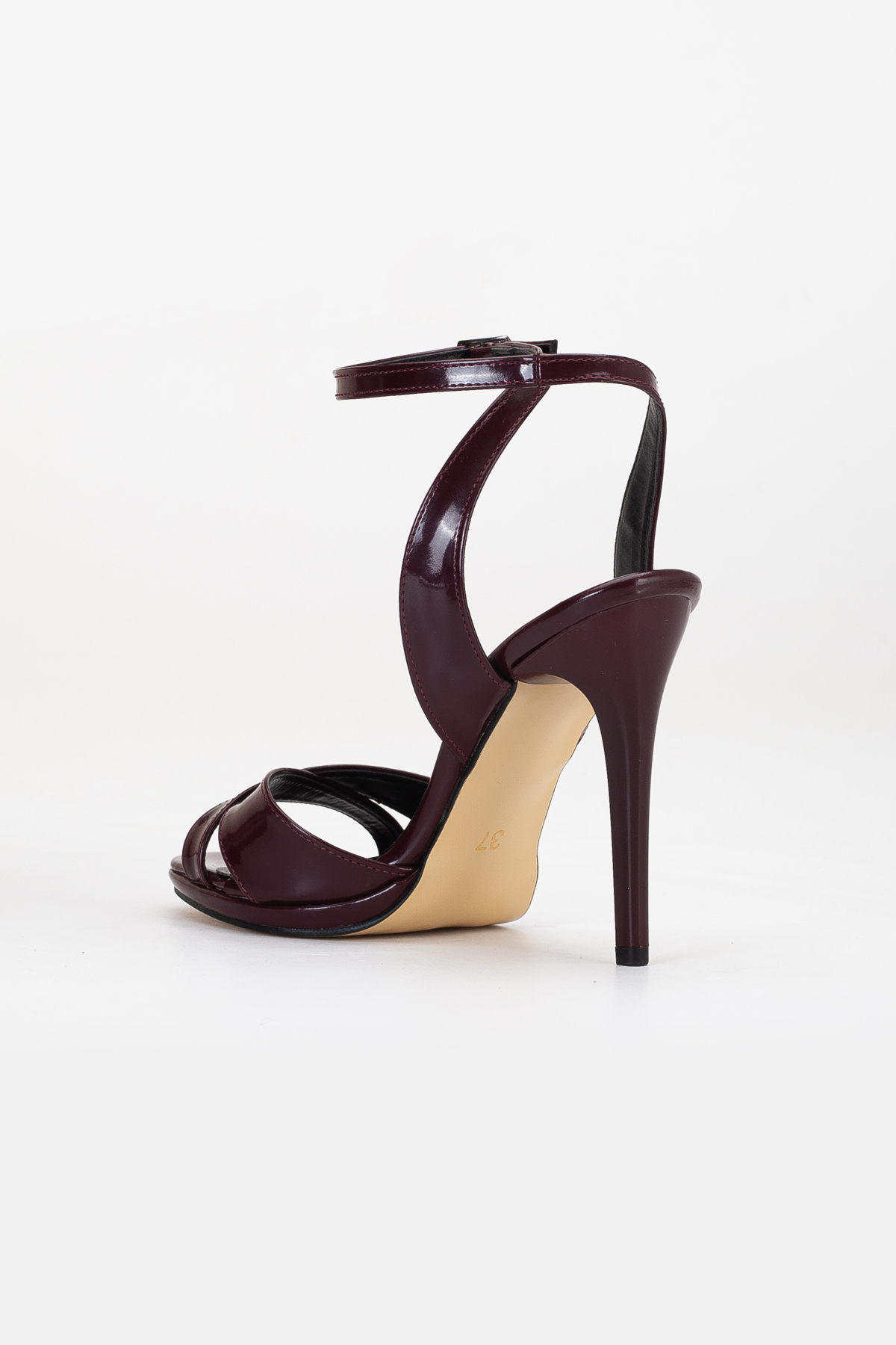 LİLLA  Kadın Platform Ince Topuklu Bordo Rugan Ayakkabı - Görsel 5