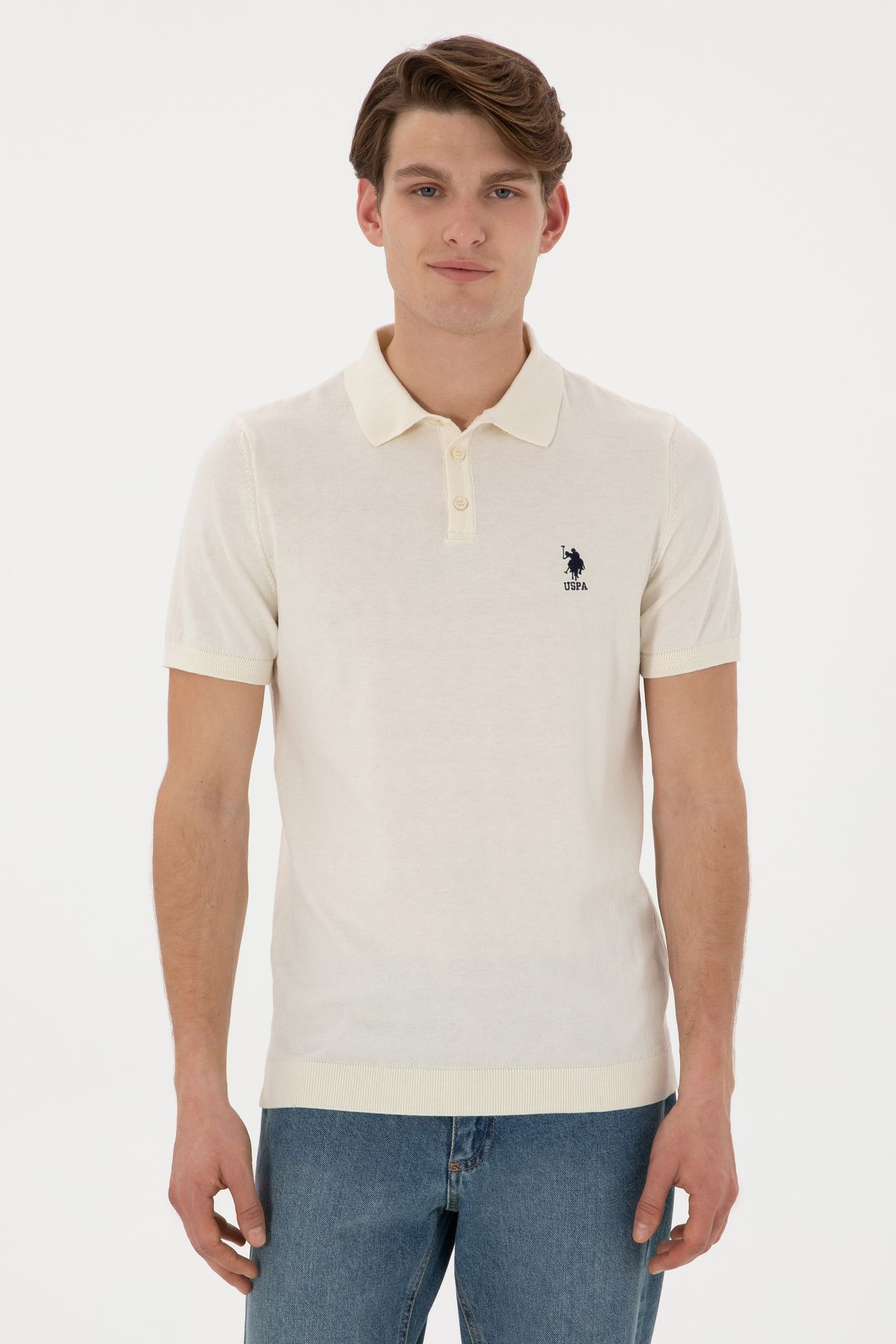 تیشرت مردانه اسلیم فیت یقه کرم دار پولو 50299359-vr071 U.S. Polo Assn.