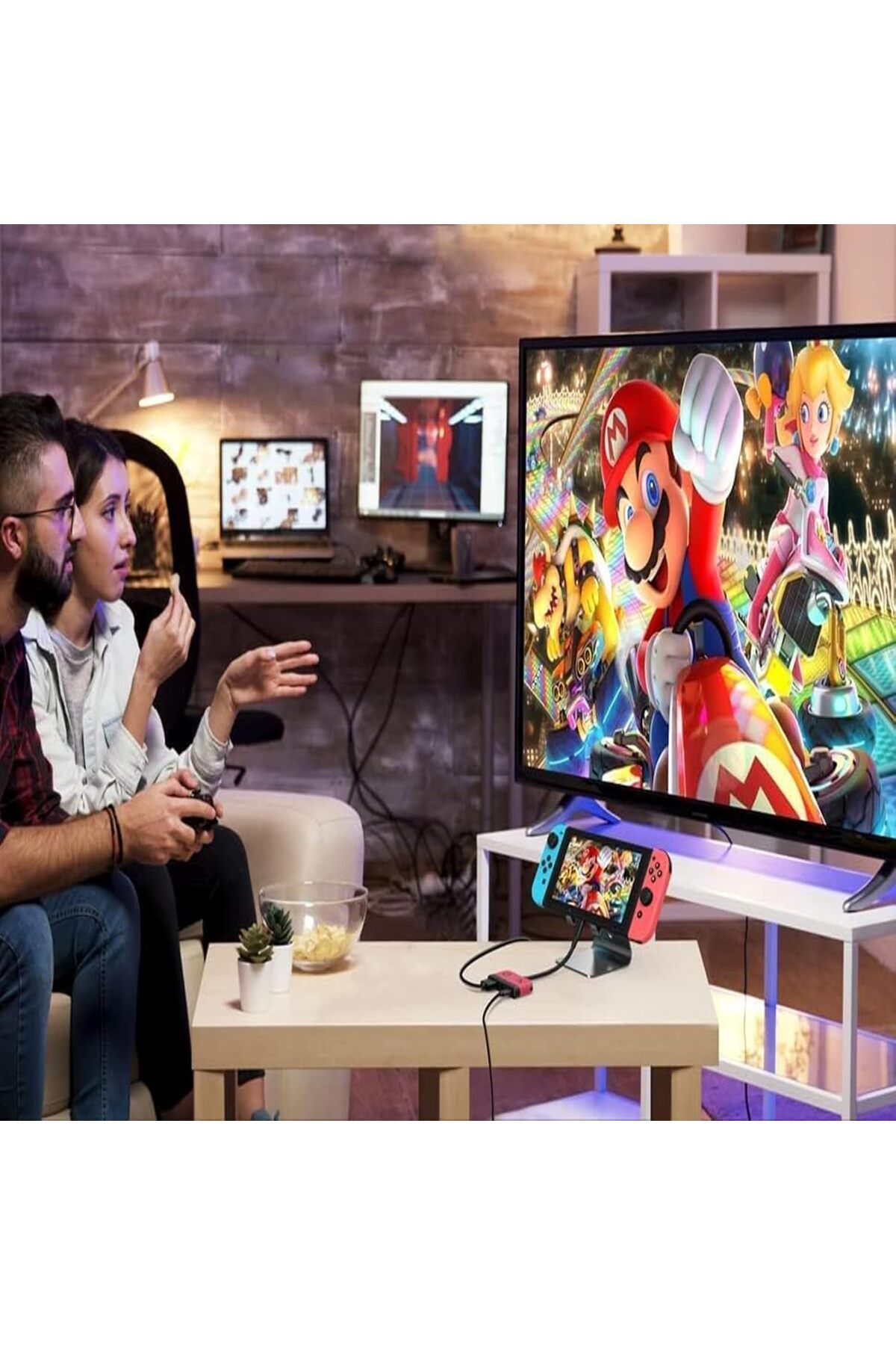 COOYA-قاعدة توصيل Switch Dock لجهاز Nintendo Switch، قاعدة توصيل محمولة مع منفذ HDMI TV USB 3.0 وشحن USB C 8