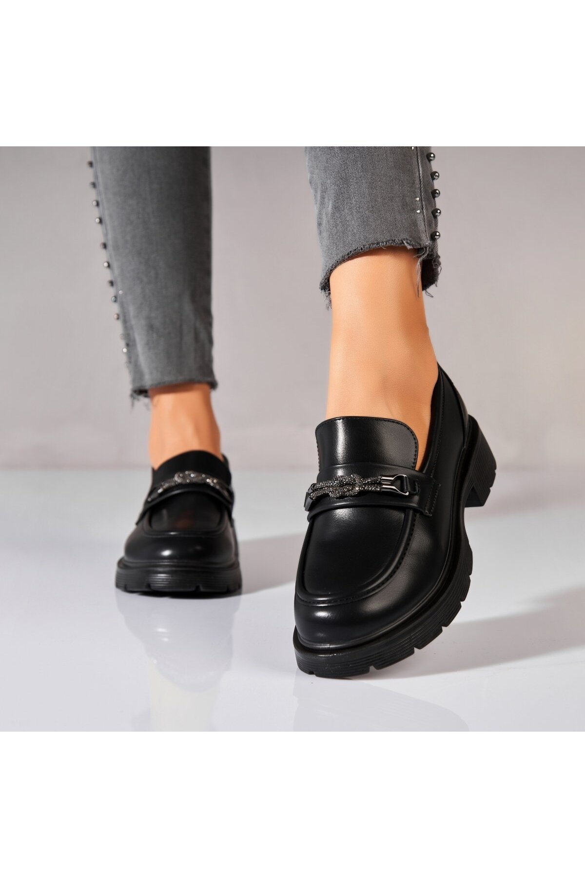 Joana Дамски ежедневни обувки от черна екологична кожа Diona