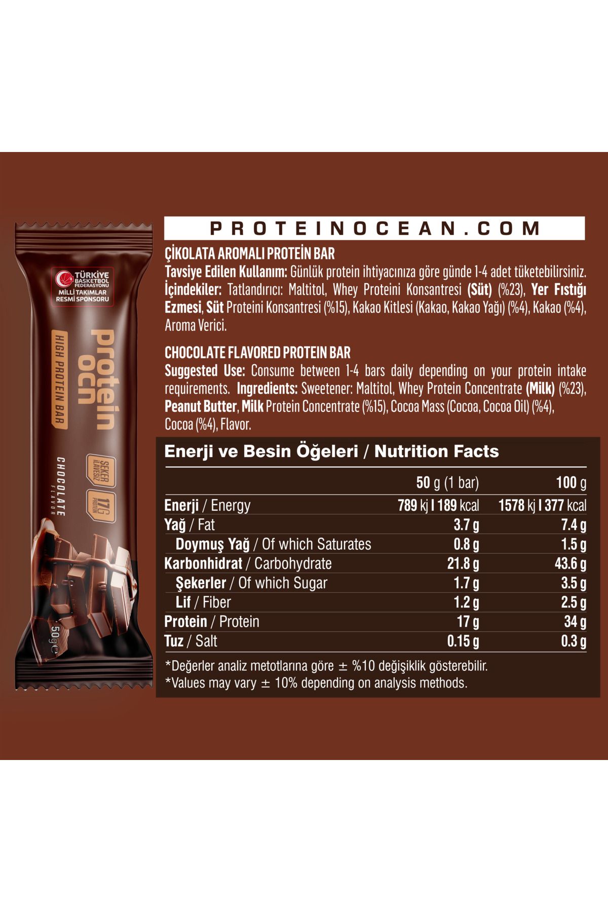 Proteinocean-Protein Bar - Mixed Box - 50g X 4 Pieces 3