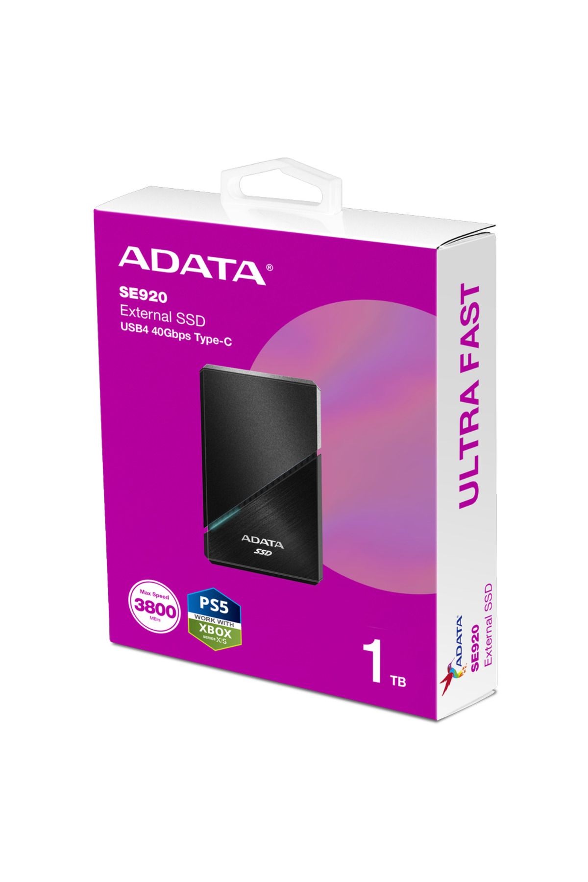 Adata-ADATA SE920 External SSD, 1TB, USB4 Type-C (Black) 9