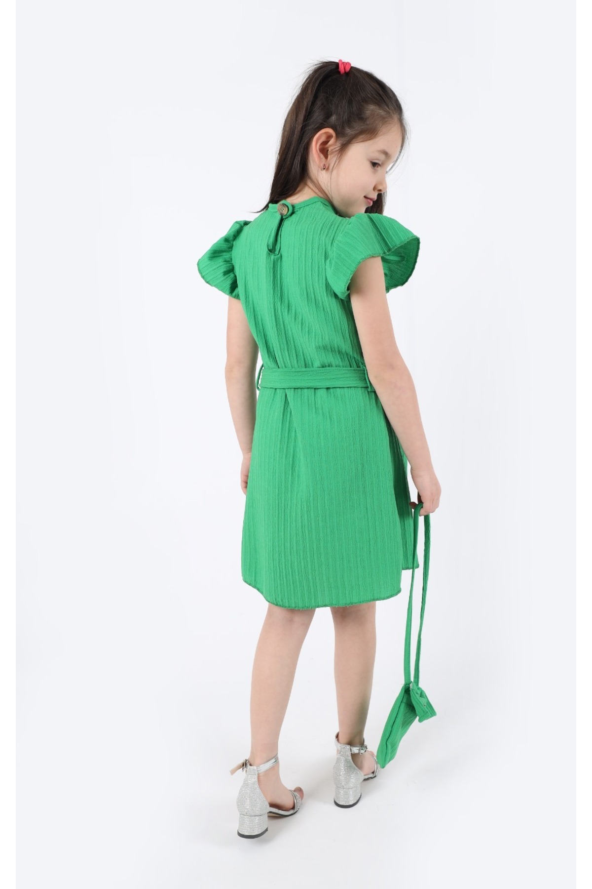 aden kids Sax Mavisi Kız Çocuk Prenses Elbise 2-8 Yaş - Doğum Günü Ve Parti Elbisesi Çanta Hediyeli fotoğrafı 2 (önizleme)