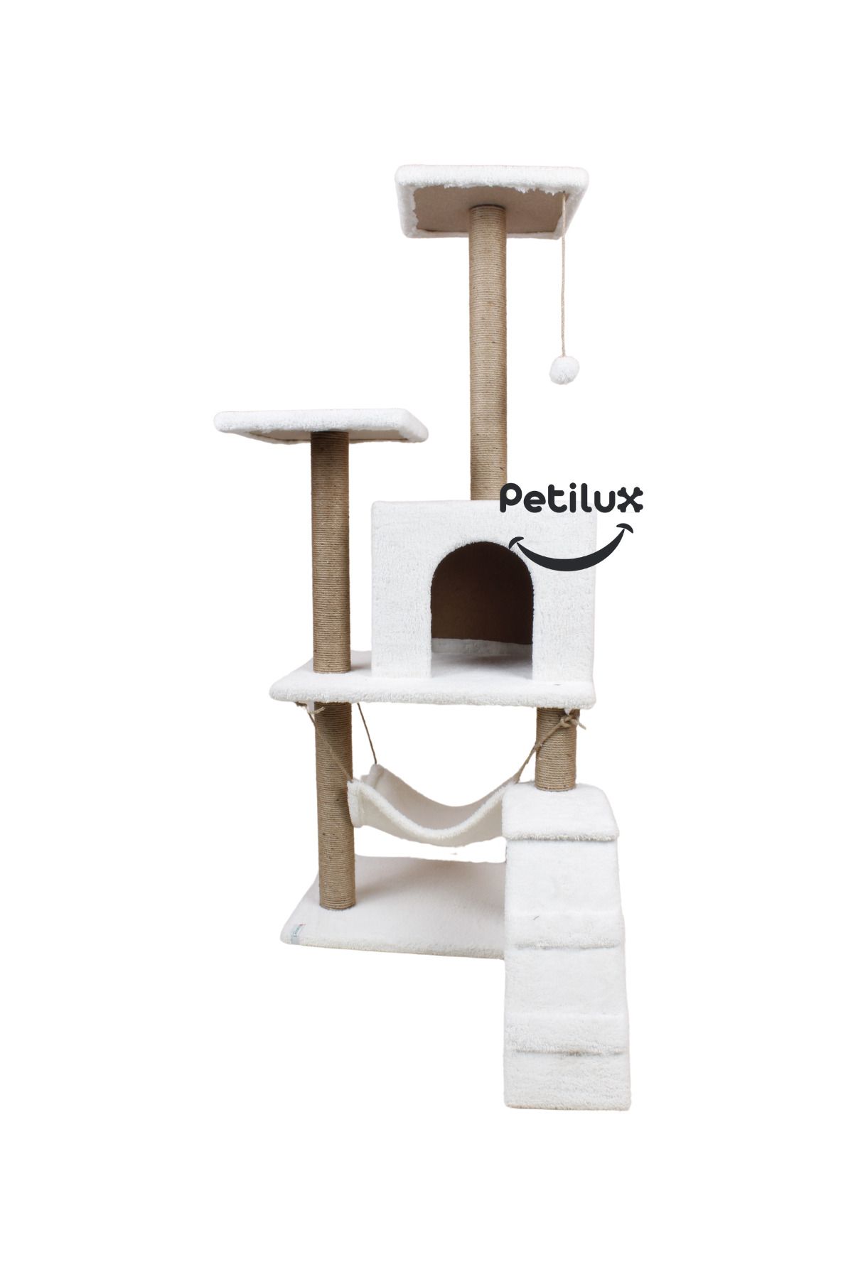 Petilux-B-07 Luxury Cat Scratching Playhouse with Hammock and Nest 3
