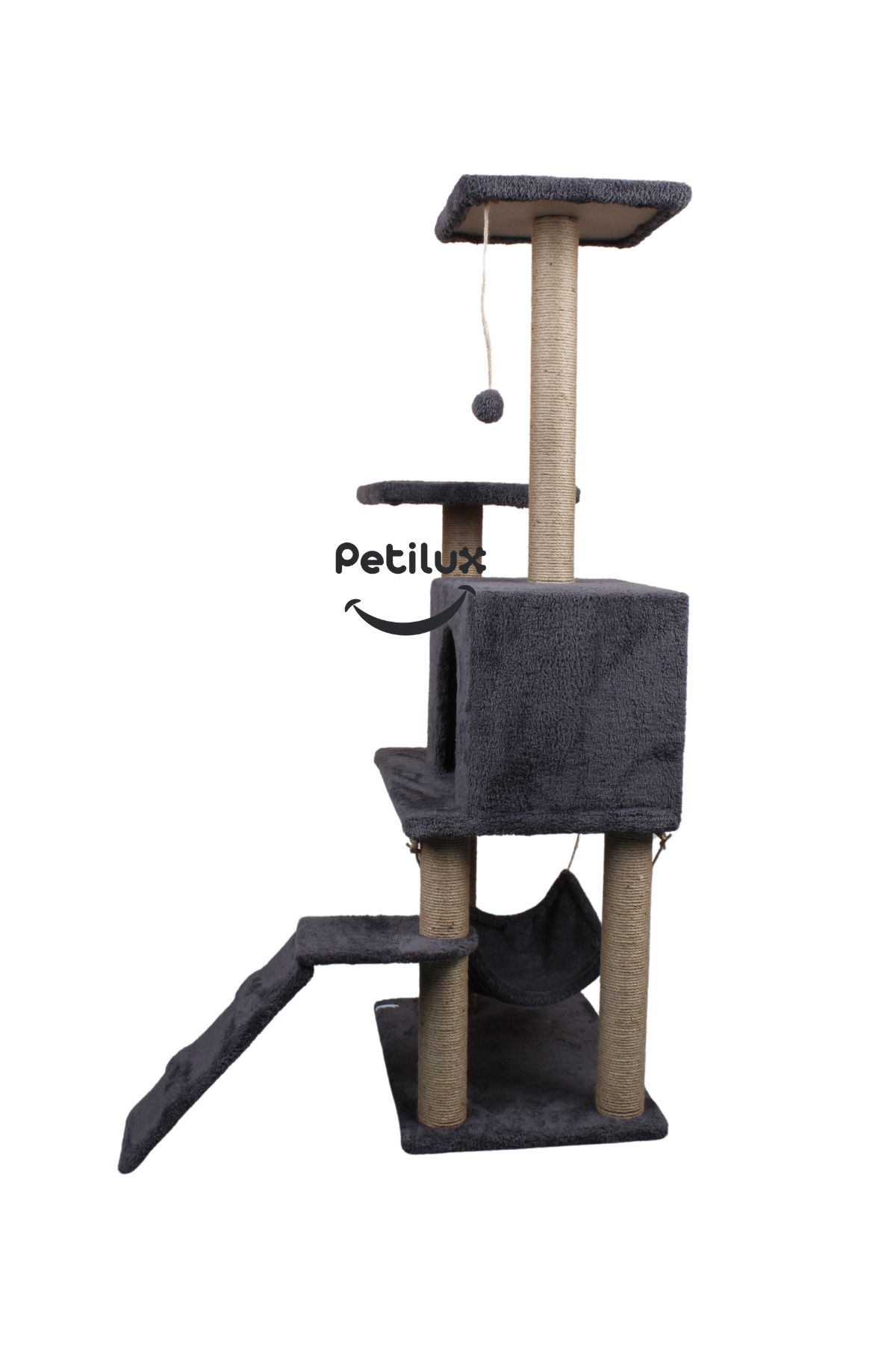 Petilux-B-07 Luxury Cat Scratching Playhouse with Hammock and Nest 5
