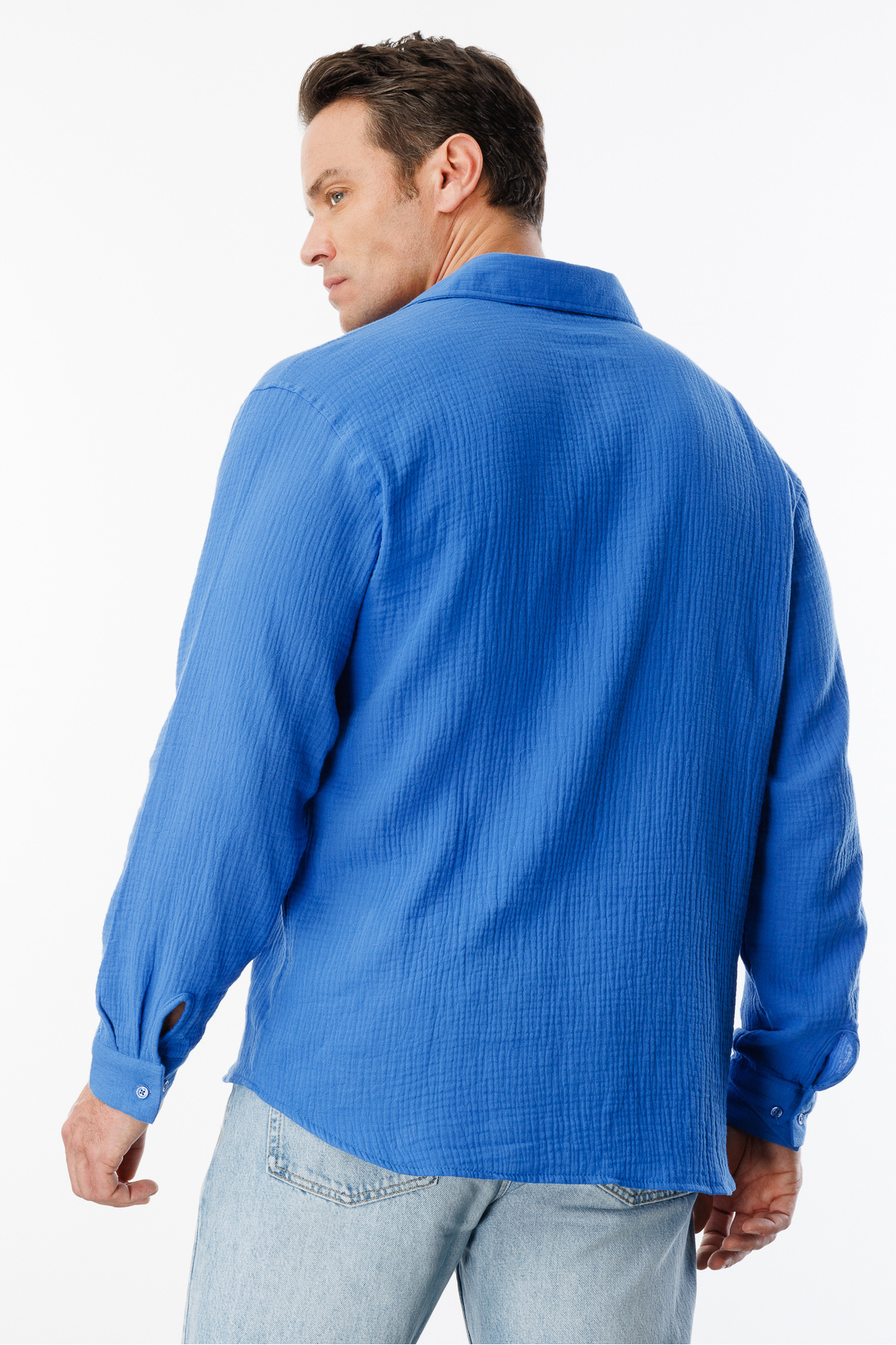 GENIUS STORE-Oversize Basic Ανδρικό Μουσελίνα Πουκάμισο ΑΝΔΡΙΚΟ-ΜΟΥΣΛΙΝ-ΠΟΥΚΑΜΙΣΟ 5