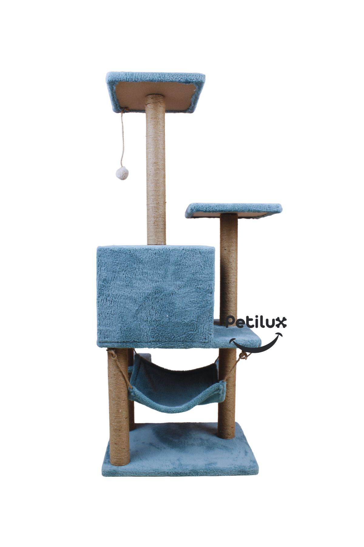 Petilux-B-07 Luxury Cat Scratching Playhouse with Hammock and Nest 6