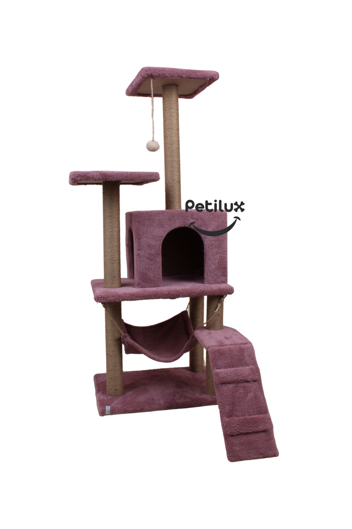 Petilux-B-07 Luxury Cat Scratching Playhouse with Hammock and Nest 3
