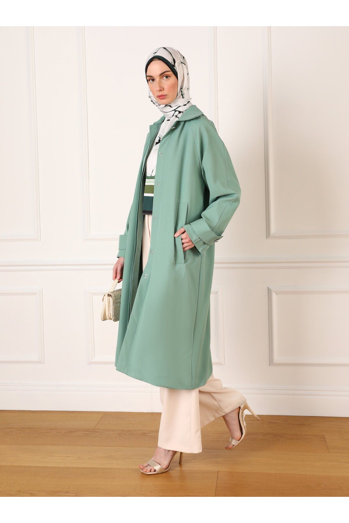 Refka-Çağla - Refka Shirt Collar Fleto Pocket Cap / Coat 4