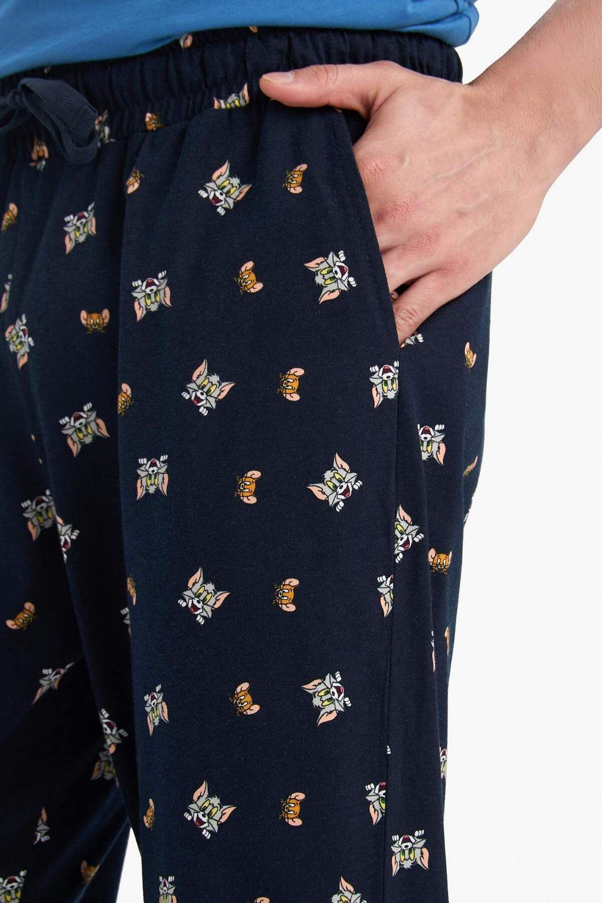 DeFacto-Tom & Jerry Pajama Set - Long Bottom and Short Sleeve 6