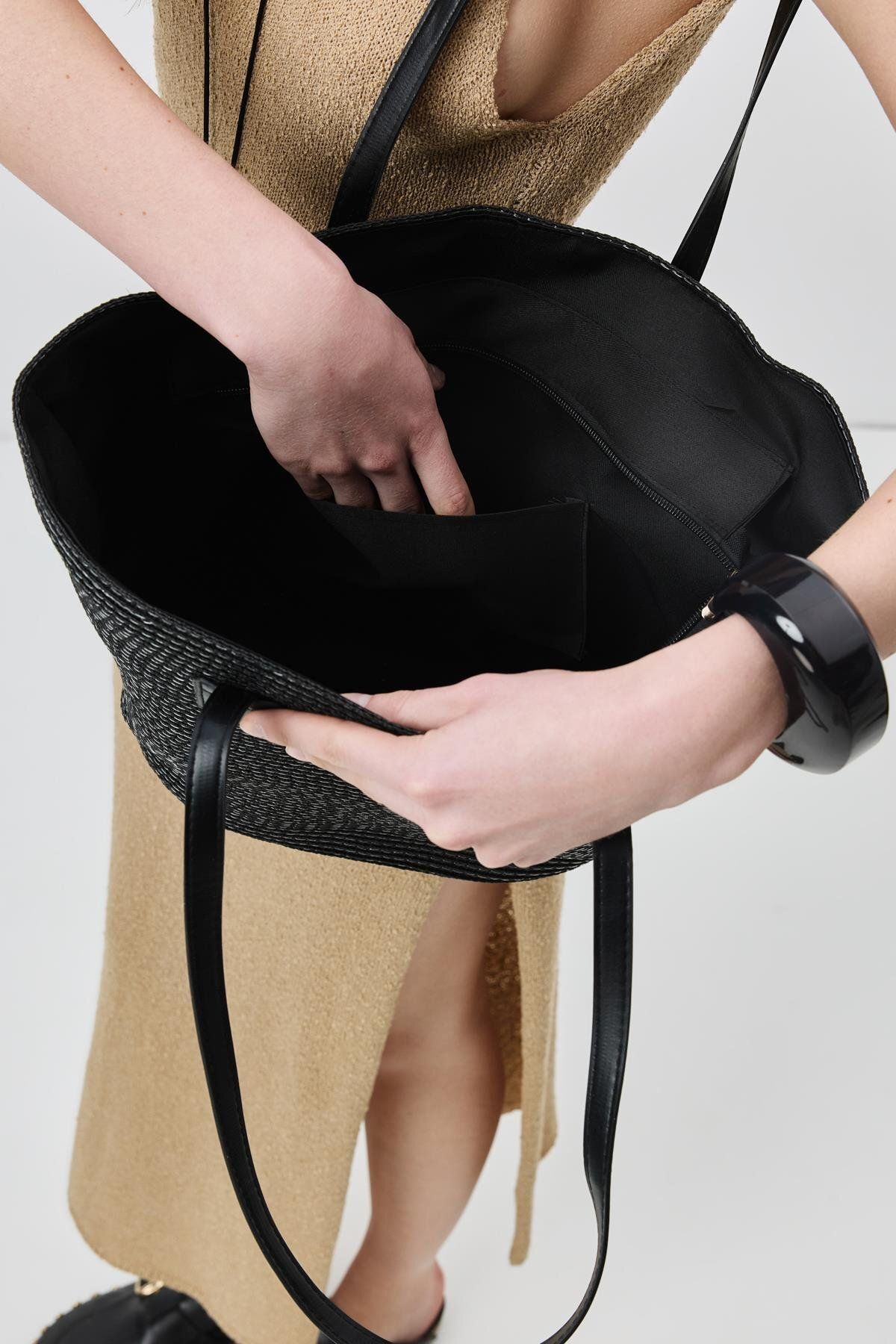 C&City-Straw Straw - Shoulder Bag - Black 3