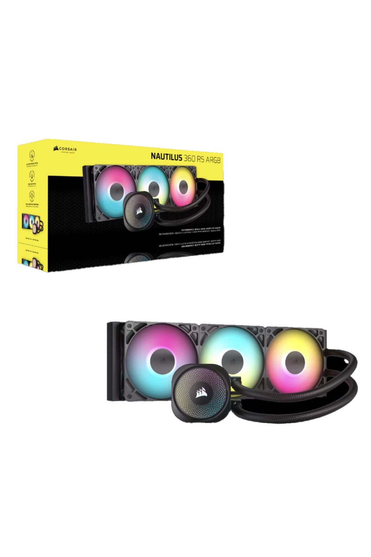 Corsair-Liquid CPU Cooler NAUTILUS 360 RS ARGB - Black 2