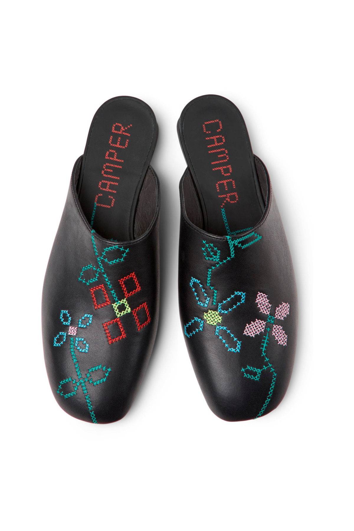 کمپر صندل زنانه چرم مشکی دوقلو مدل K201750-001