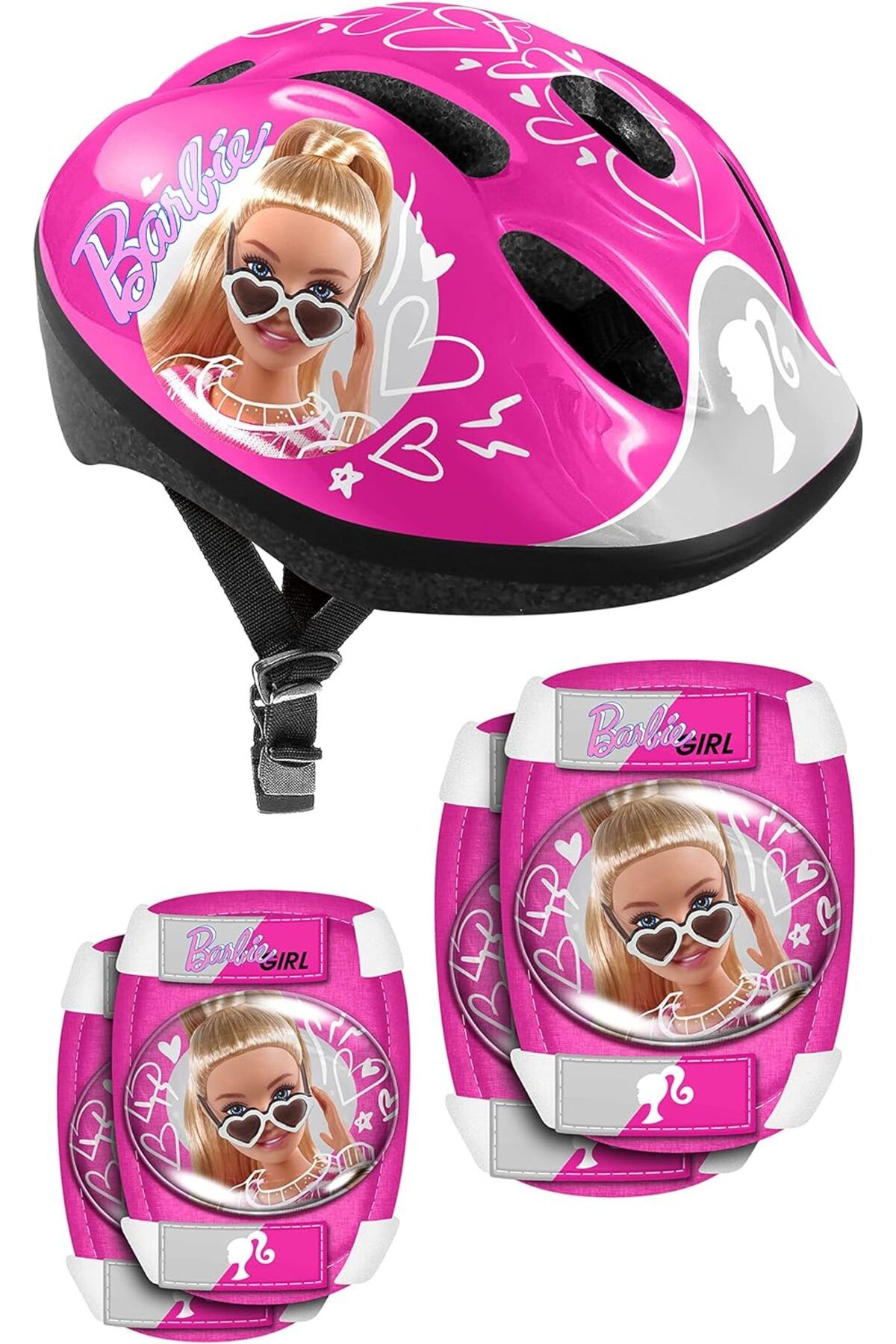 Barbie Set Protectie Pentru Copii, Casca, Genunchiere Si Cotiere, Multicolor, 3-6 Ani, Barbie - 53 - 57