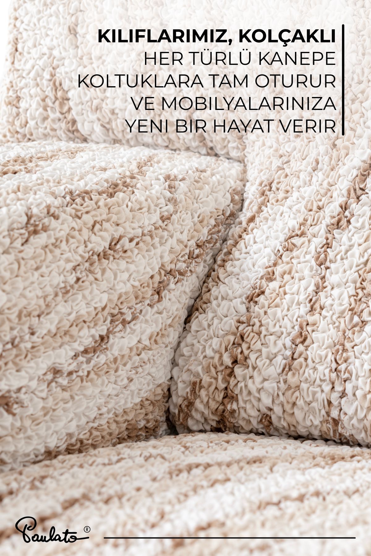 روکش مبل نود براق و قابل شستشو برای 2 صندلی Coary Case Beige Light Paulato