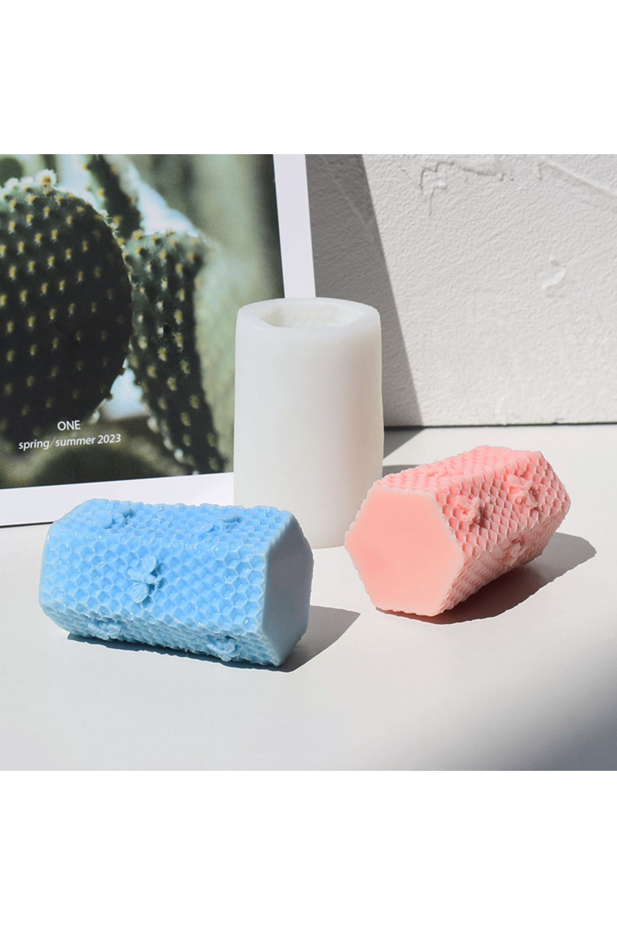 Alze Kimya Hobi-Honeycomb Patterned Silicone Mold - for Making Candles & Soaps with Bee and Honeycomb Themes 3
