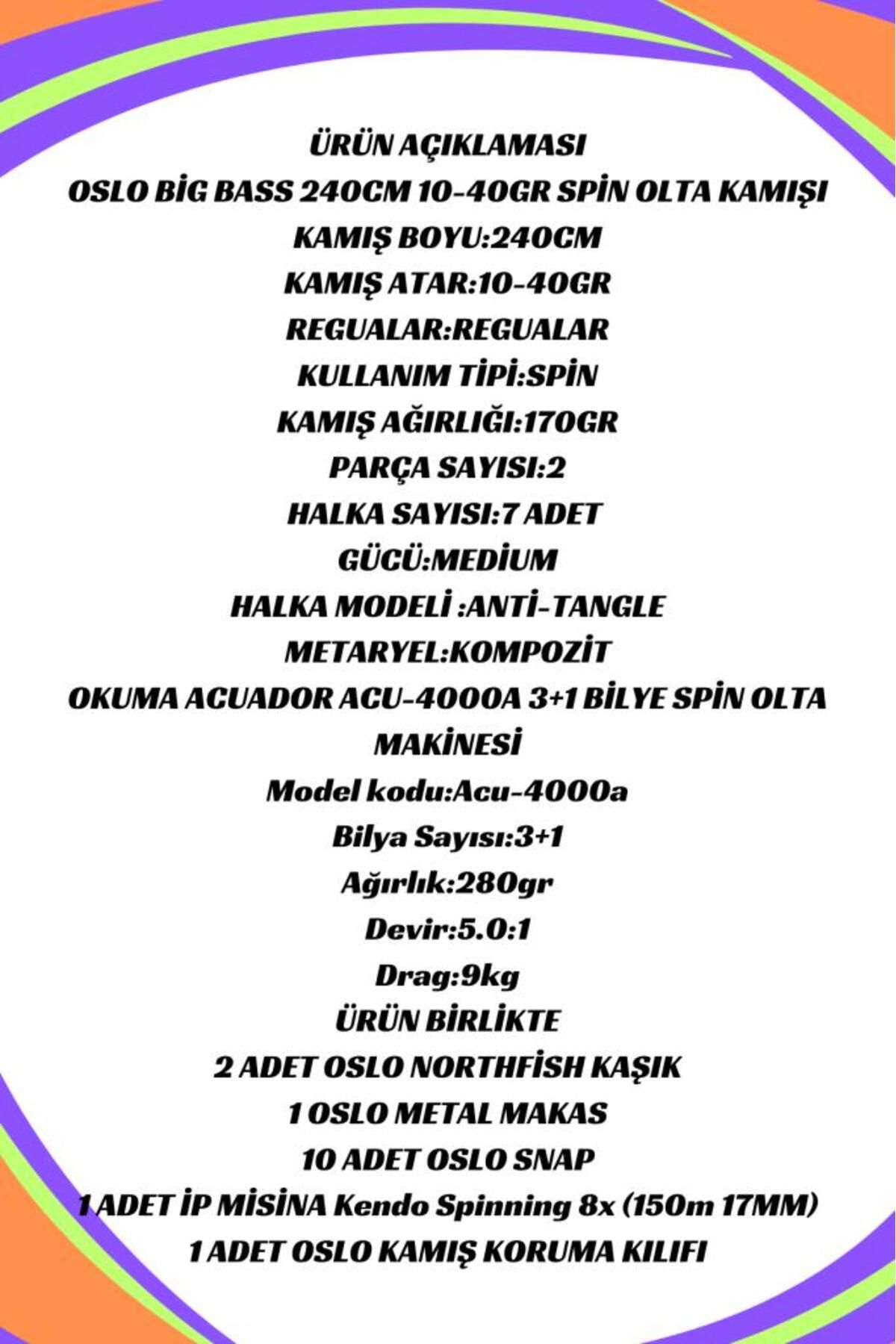 ست چوب ماهیگیری BIG BASS 10 40GR 8 مجموعه بافندگی Oslo