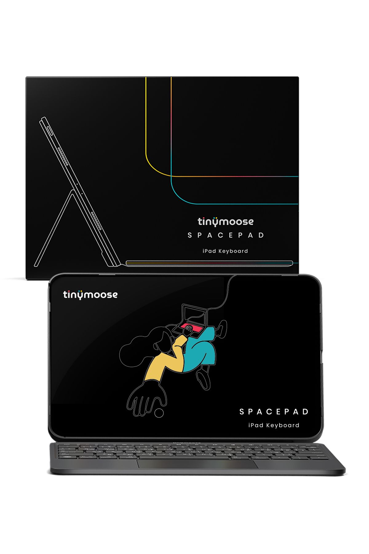 Tinymoose-SpacePad iPad Keyboard 3-Way Touchpad, Detachable, Backlit, English/Arabic iPad 10th (2022) 8