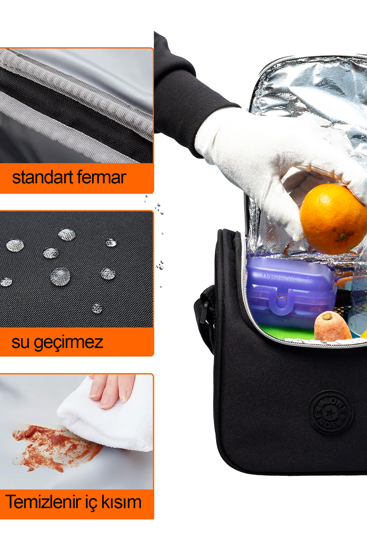 Alone Termal Öğle Yemeği Çantası Siyah 9312 Biberon Çantası fotoğrafı 5 (önizleme)