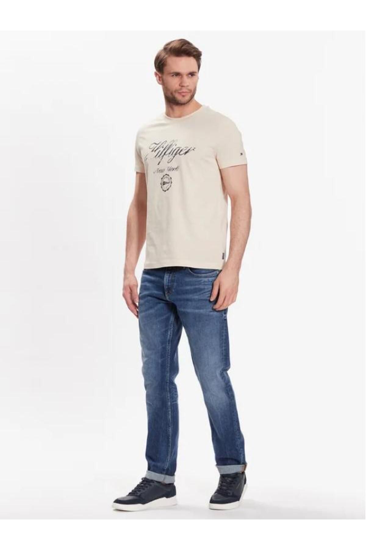 Tommy Hilfiger-Faded Script T-Shirt Slim Fit Granatowy 2