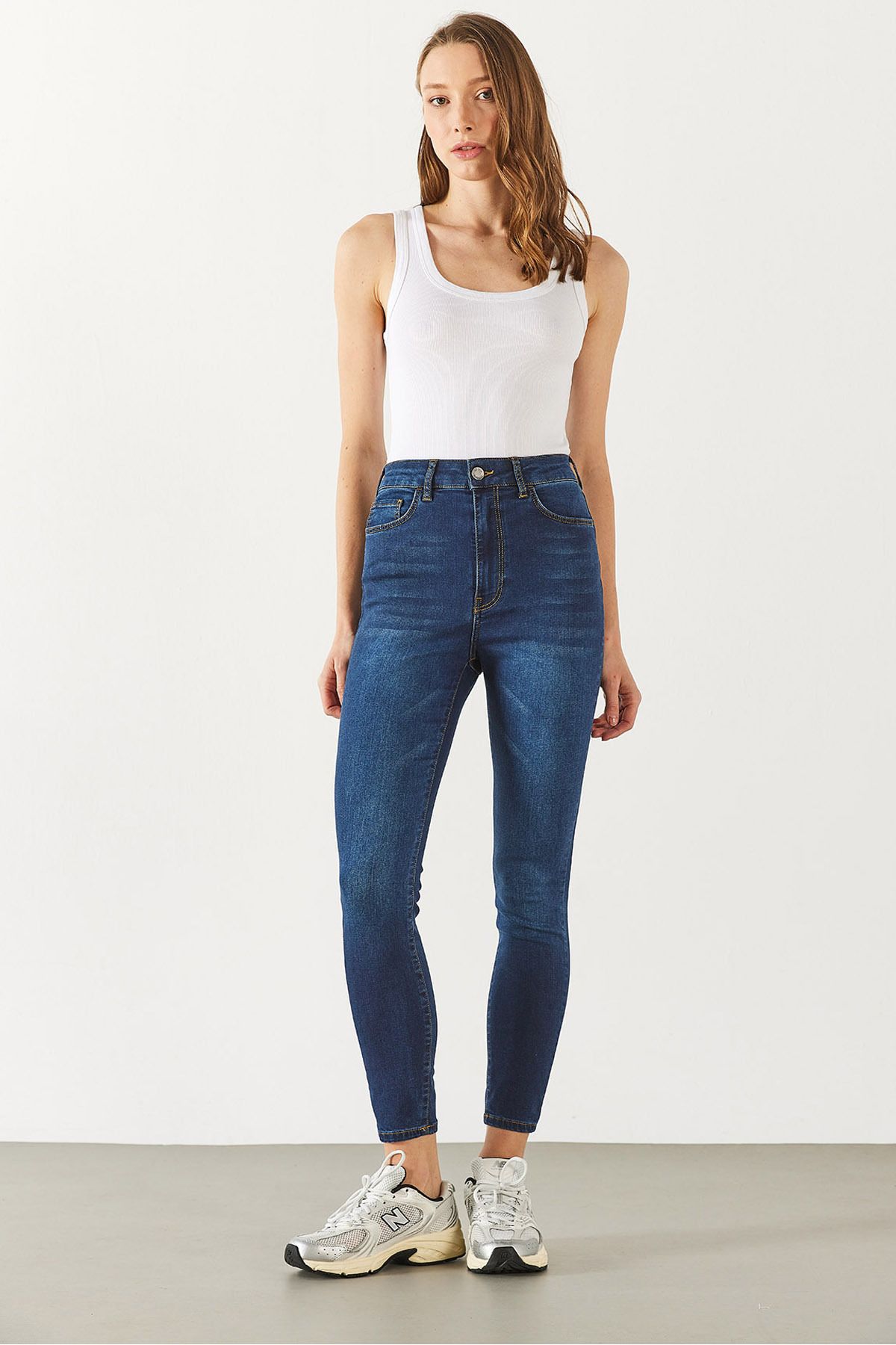 VENA Holly Naturel Dark Yüksek Bel Skinny Jean Pantolon(TENCEL)(TM) - NATUREL DARK