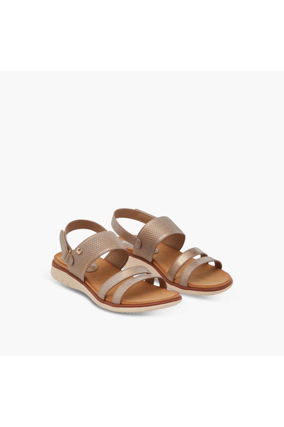 Le Confort-Textured Comfort Sandals with Hook and Loop Closure 1