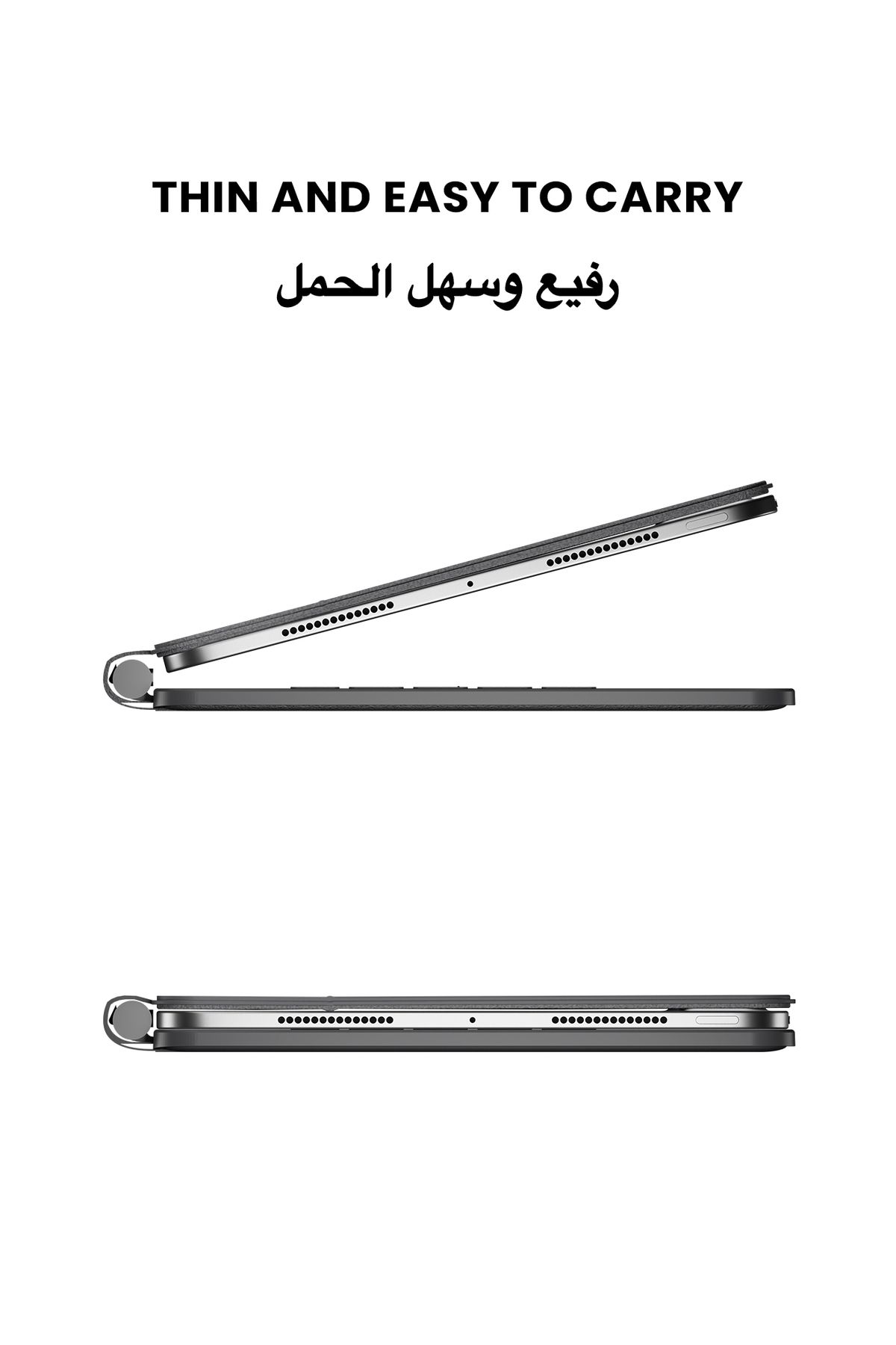 Tinymoose-SpacePad Pro iPad Keyboard 5-Way Touchpad, LED Display, Backlit, English/Arabic iPad Pro 11 (M4) 5