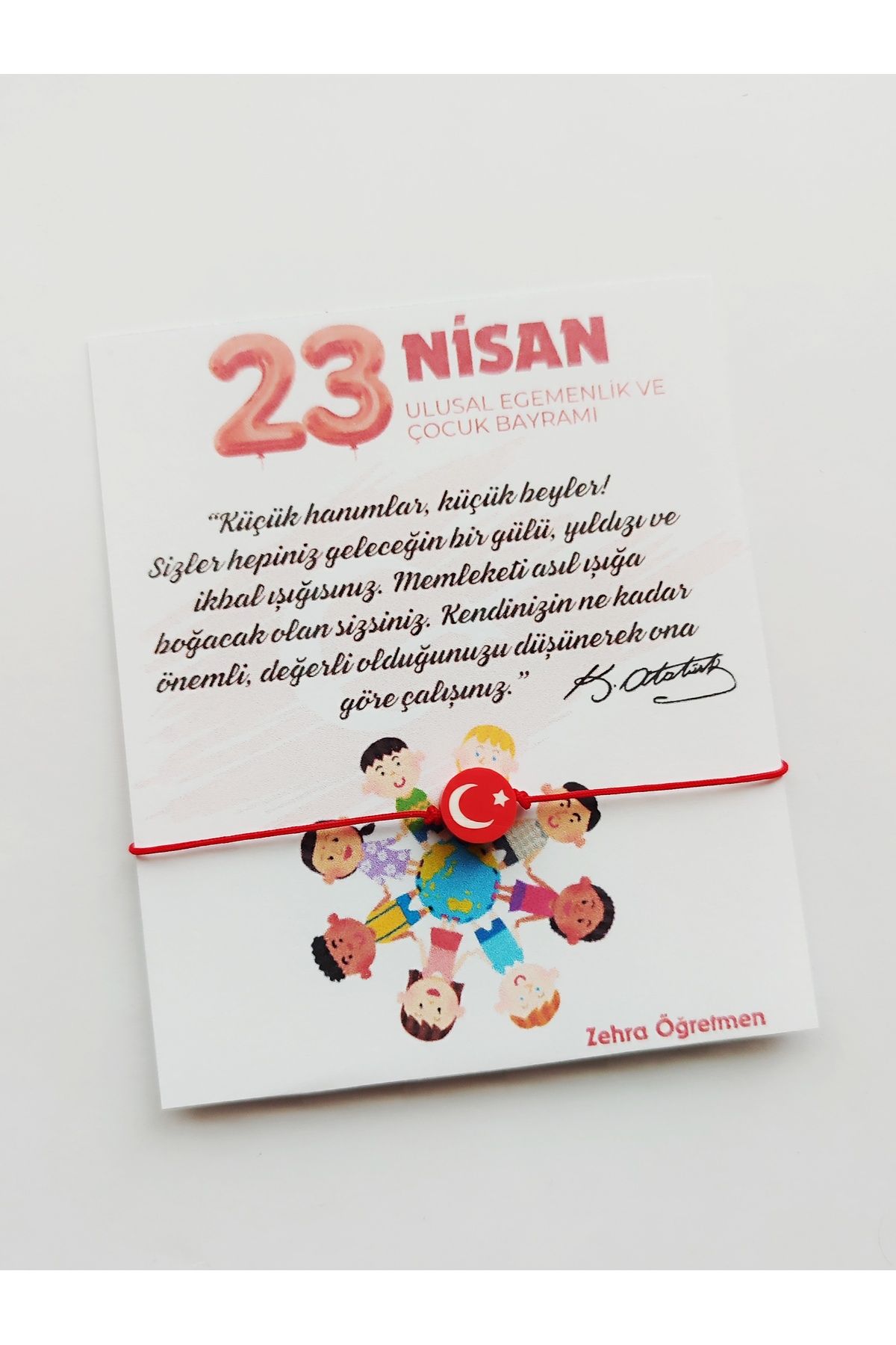 Kiraz Craft 23 Nisan Hediyelik / 10 Adet / Türk Bayrağı Ayyıldız Bileklik / 23 Nisan Bileklik Ayarlamalı