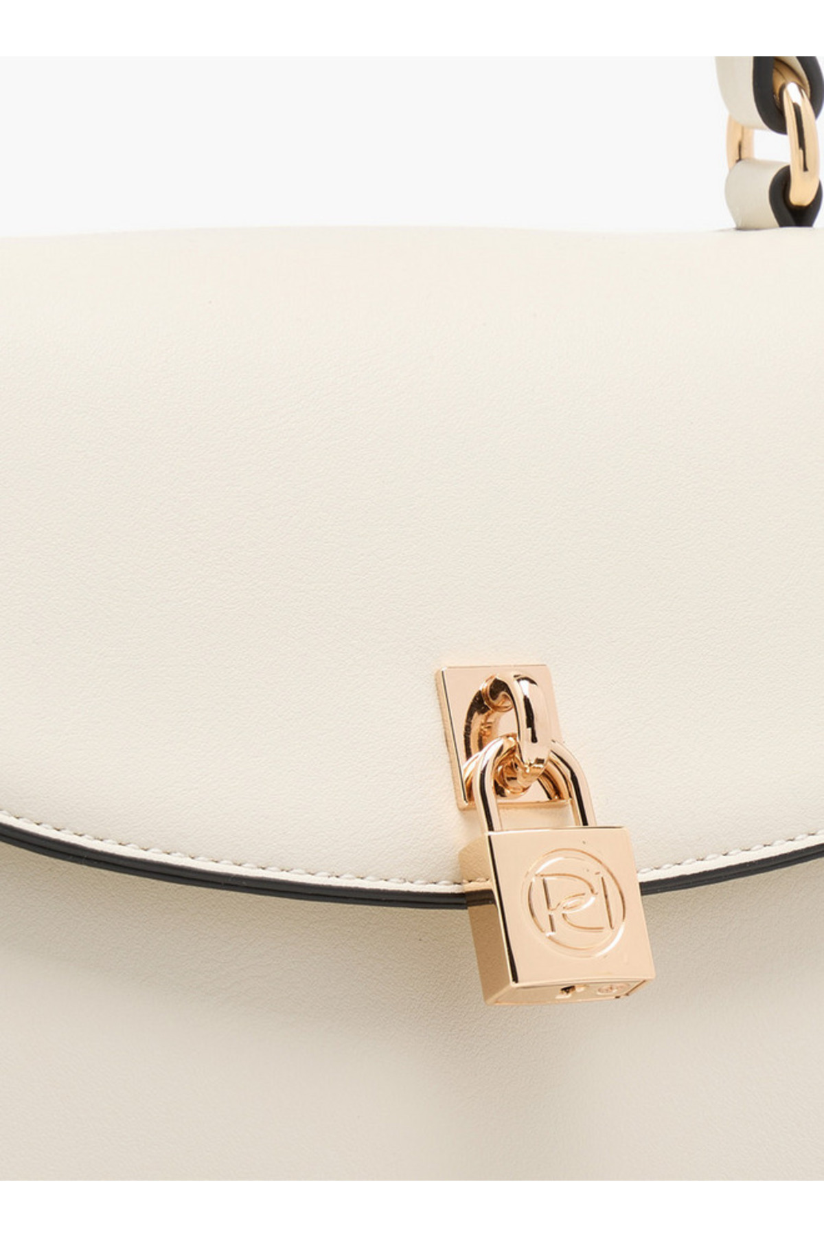 Paprika-Solid Satchel Bag with Grab Handle and Button Closure - W 10 x H 16 x D 22 cm 4