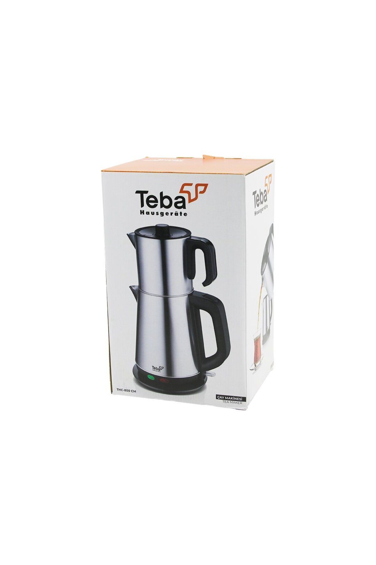 Trade Jam ÇELİK ELEKTRİKLİ ÇAY MAKİNESİ ÇAYCI SETİ 1500W 1.8LT+ 0.8LT 360 TABAN GİZLi REZİSTANS THC-800 C