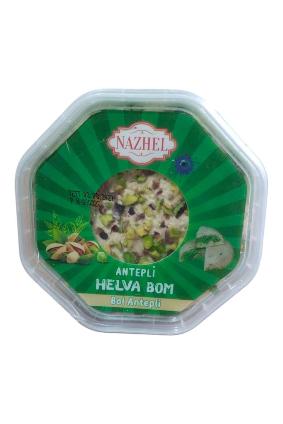 NAZHEL Antep Fıstıklı Nazilli Bomba Helva 150 Gr.(Fıstık Ezme Dolgulu)