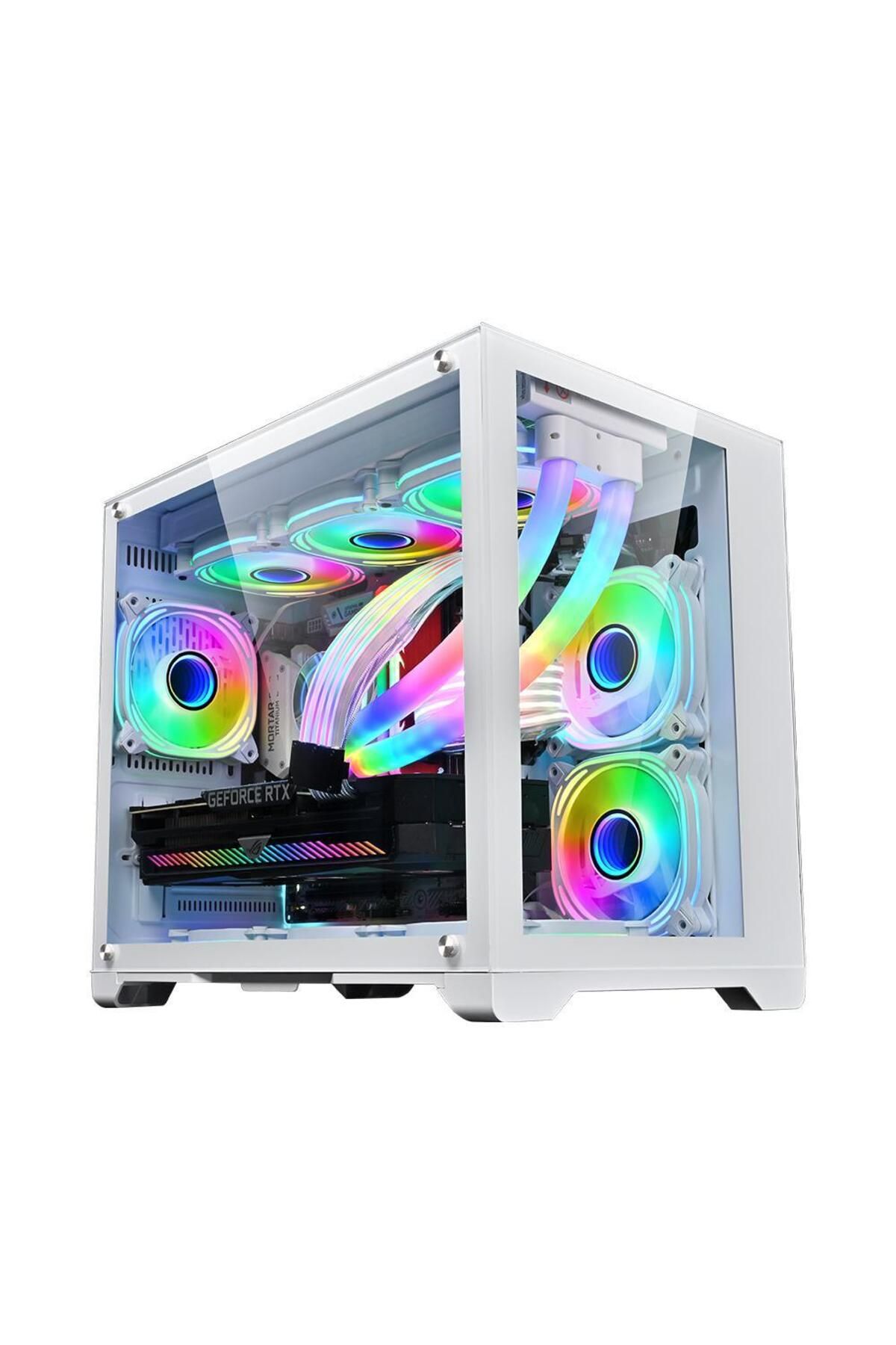 1ST PLAYER-Carcasa Gaming 1STPLAYER Megaview MV6, Cube Tower, M-ATX/Mini-ITX, ARGB (Alb) 1