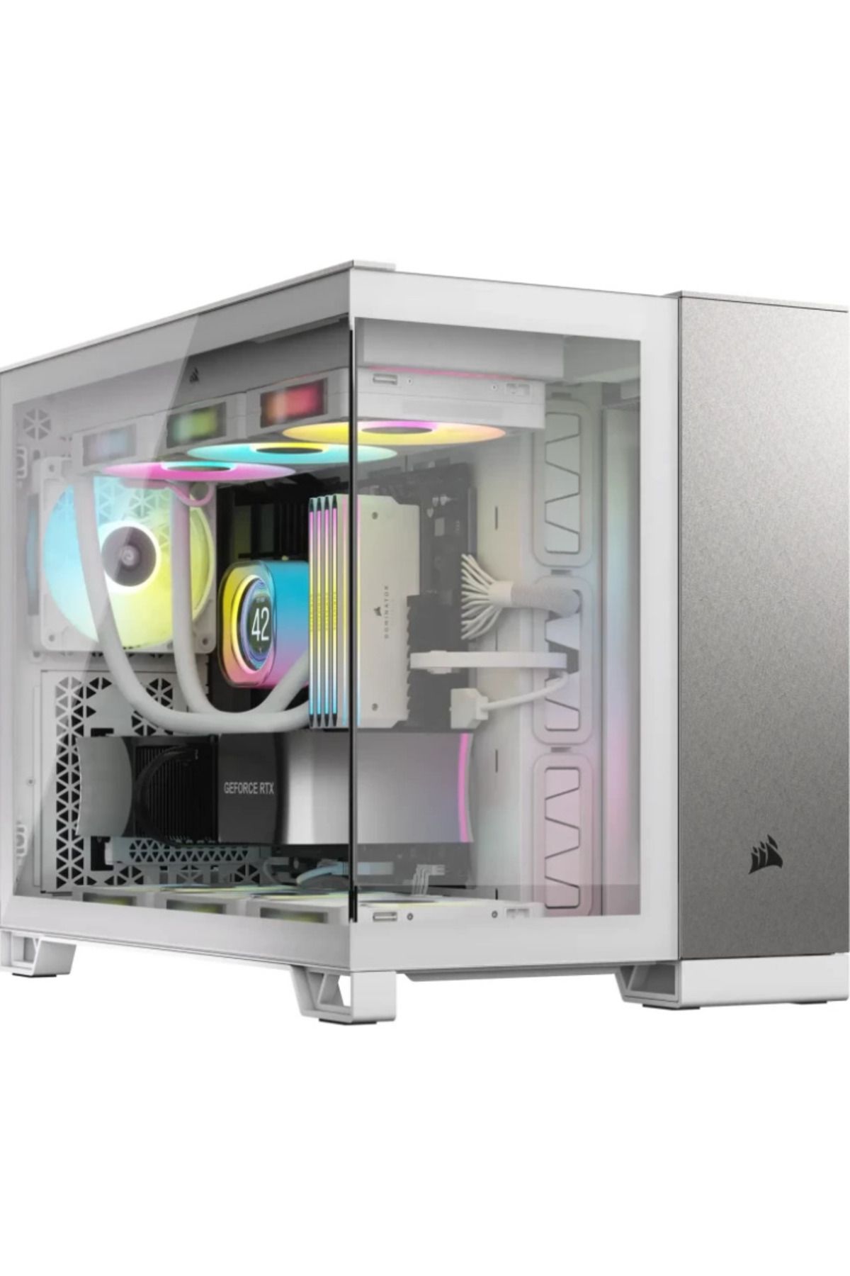 Corsair-Carcasa Corsair 2500X Dual Chamber, Mini Tower, tempered glass (Alb) 5