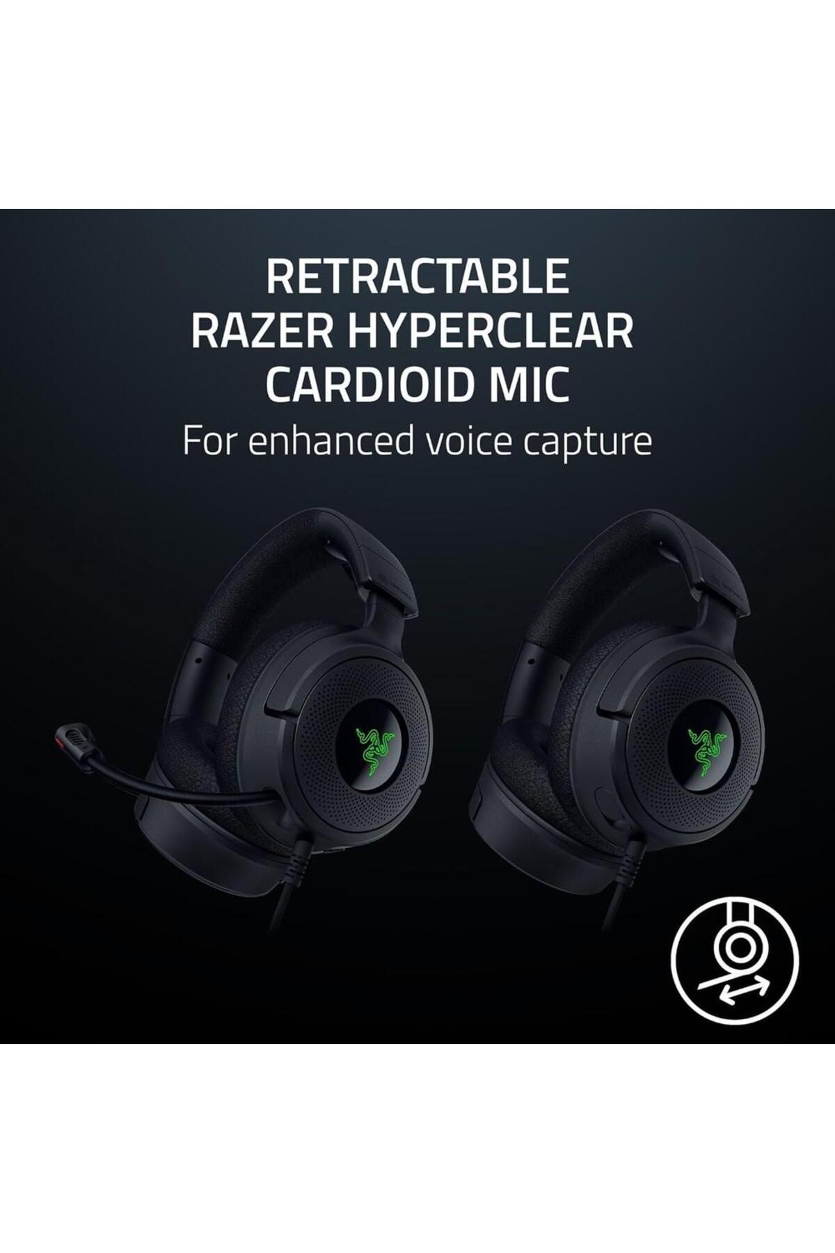 RAZER-Casti Gaming Razer Kraken V4 X, USB-C/USB-A, Surround 7.1, Chroma RGB, Microfon Cardioid HyperClear 10