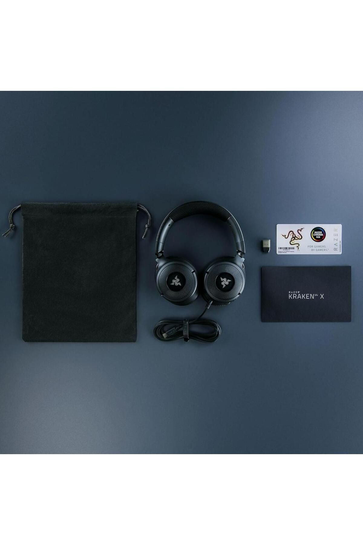 RAZER-Casti Gaming Razer Kraken V4 X, USB-C/USB-A, Surround 7.1, Chroma RGB, Microfon Cardioid HyperClear 8