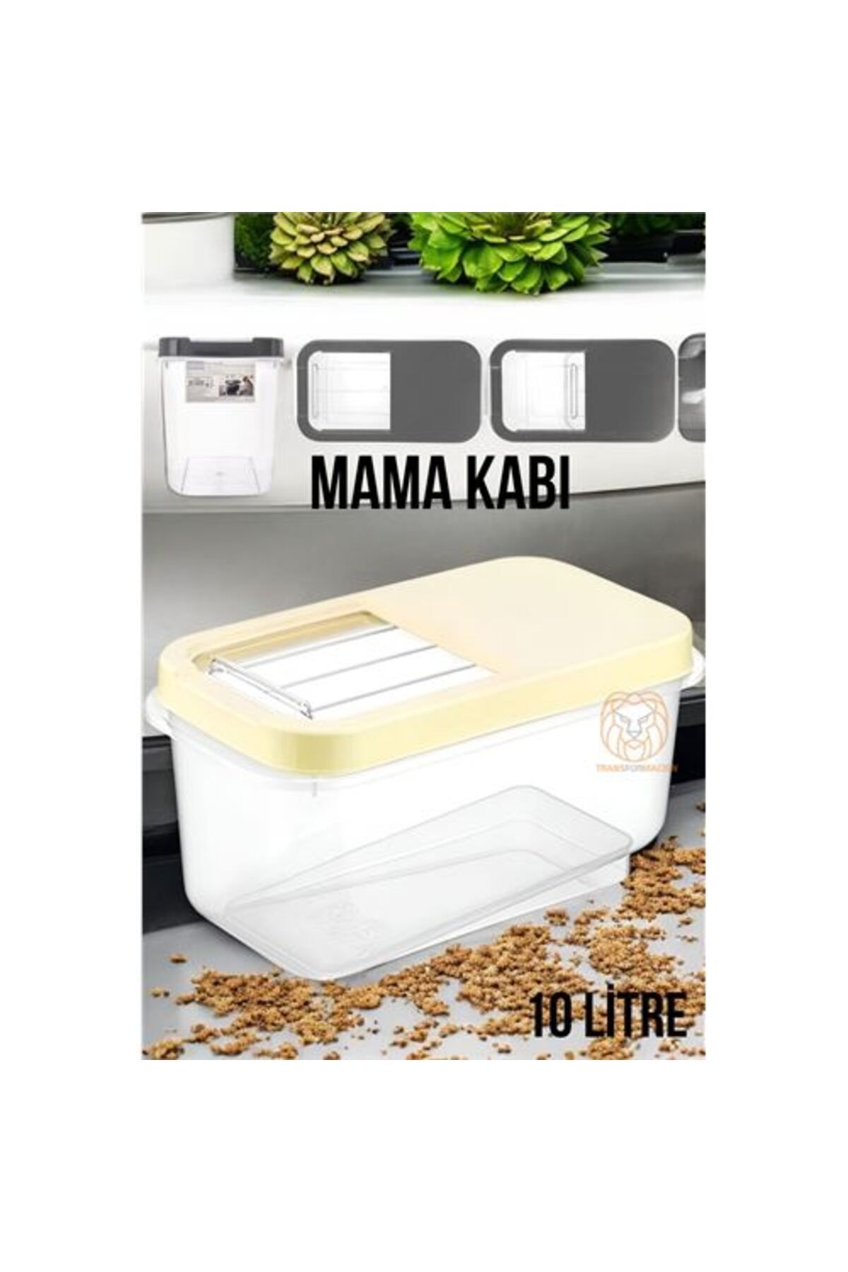SAVA HOME COLLECTİON Kedi ve Köpek Mama Saklama Kabı Sürgülü Kapaklı 10 Litre